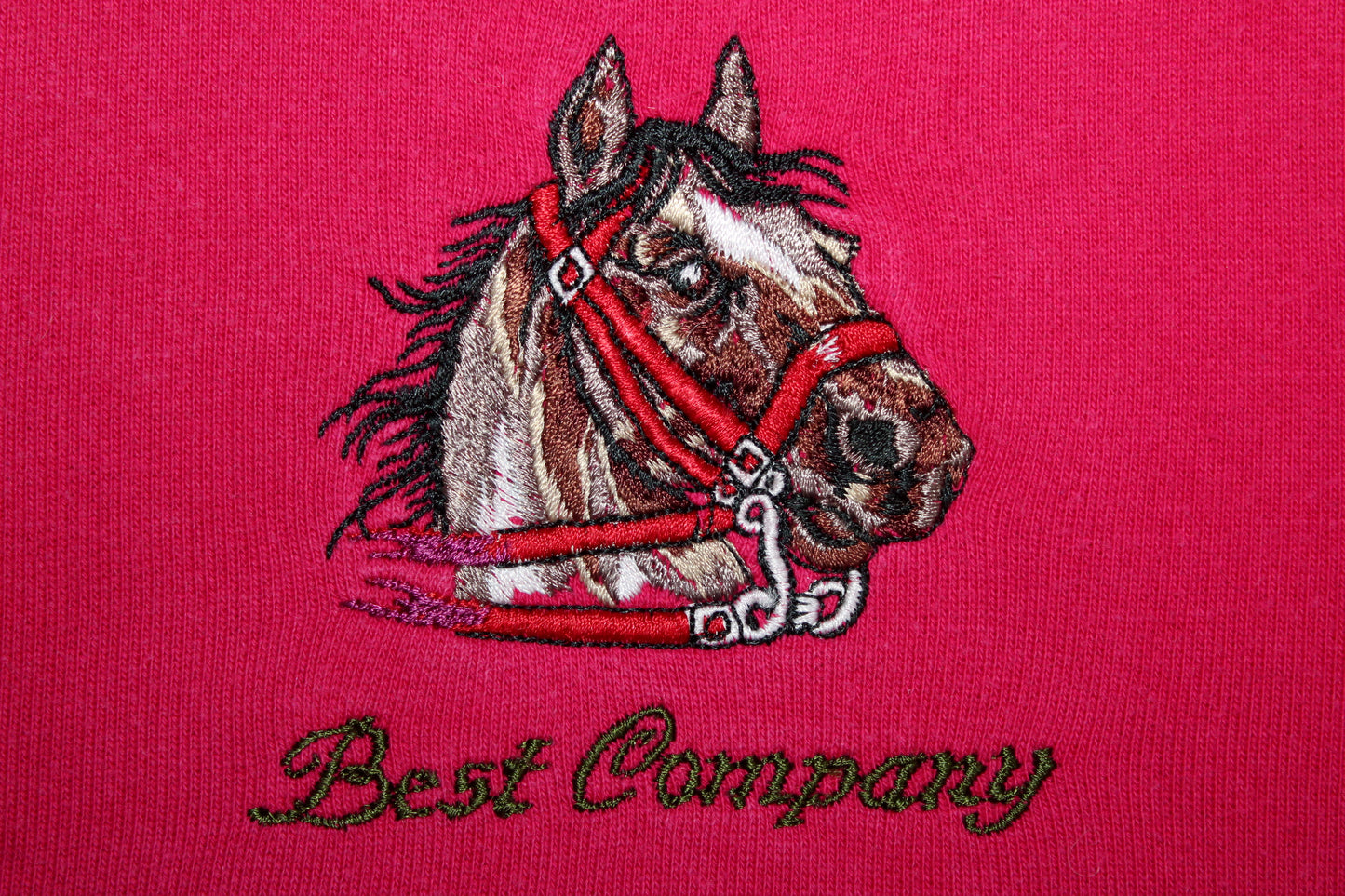 BEST COMPANY 80'S VINTAGE EMBROIDERED HORSE FACE SWEATSHIRT MEDIUM