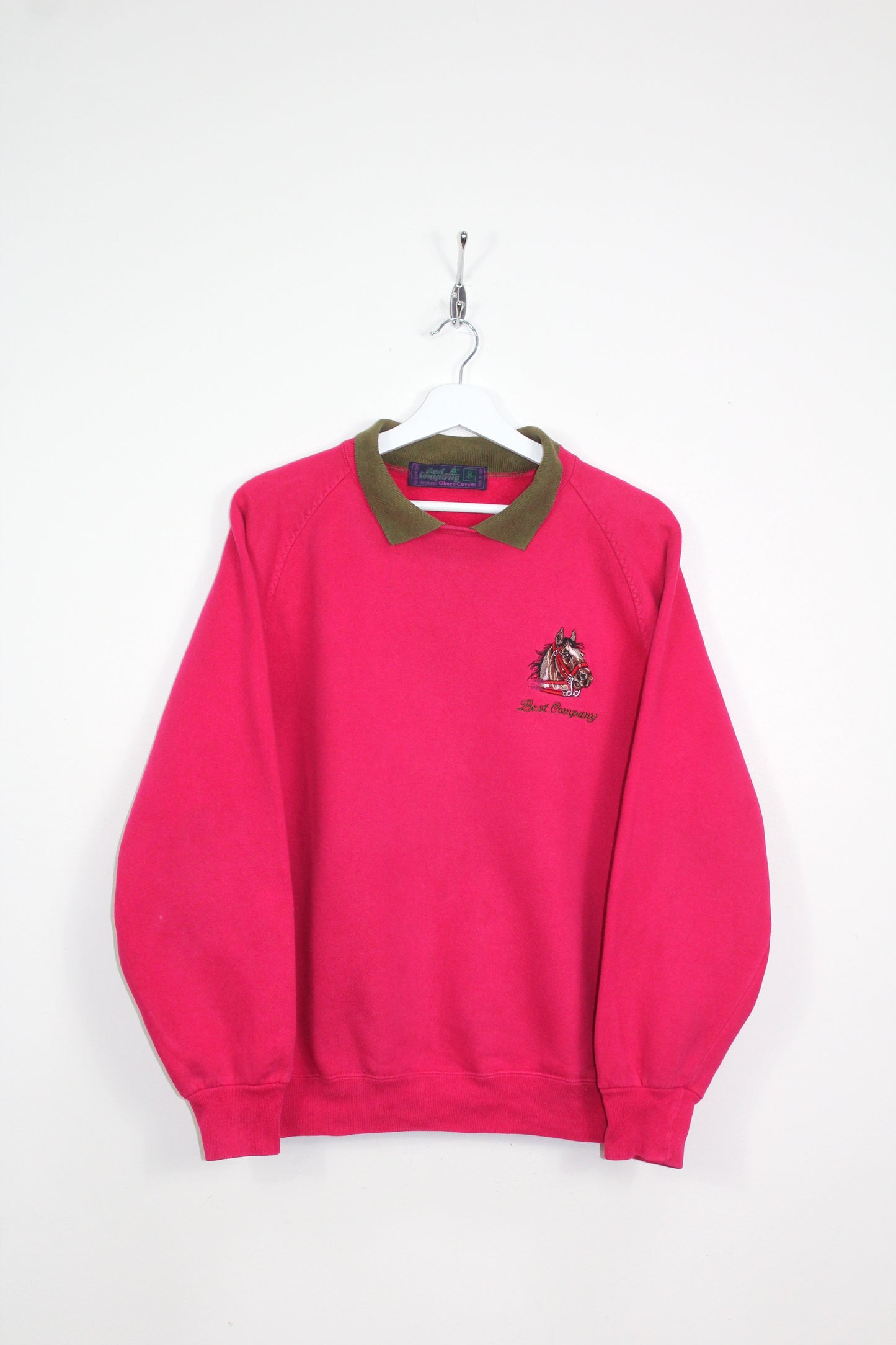 BEST COMPANY 80'S VINTAGE EMBROIDERED HORSE FACE SWEATSHIRT MEDIUM