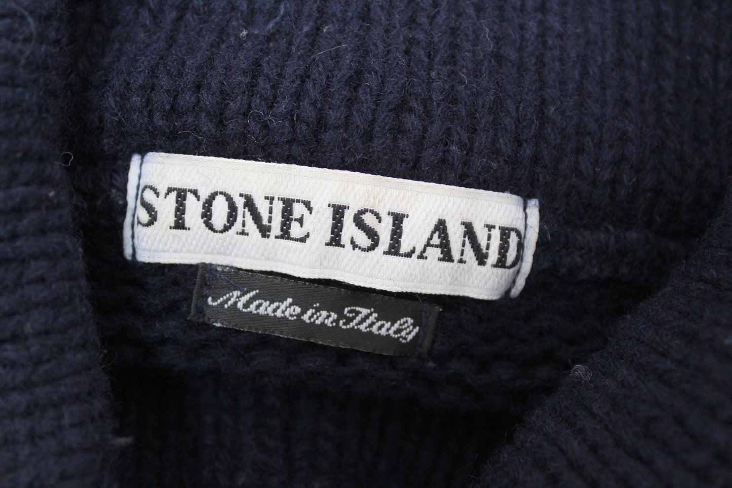 VINTAGE STONE ISLAND AW 1995 HIGH NECK WOOL KNIT JUMPER LARGE