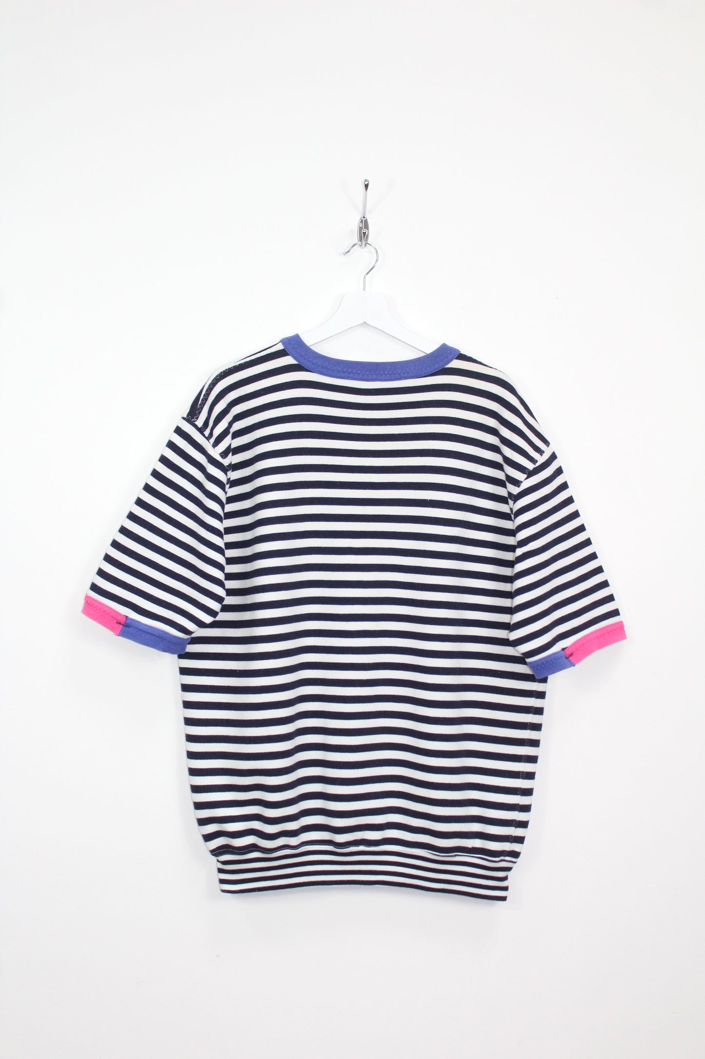 BEST COMPANY 80'S VINTAGE SHORT SLEEVES STRIPED SWEATSHIRT XL