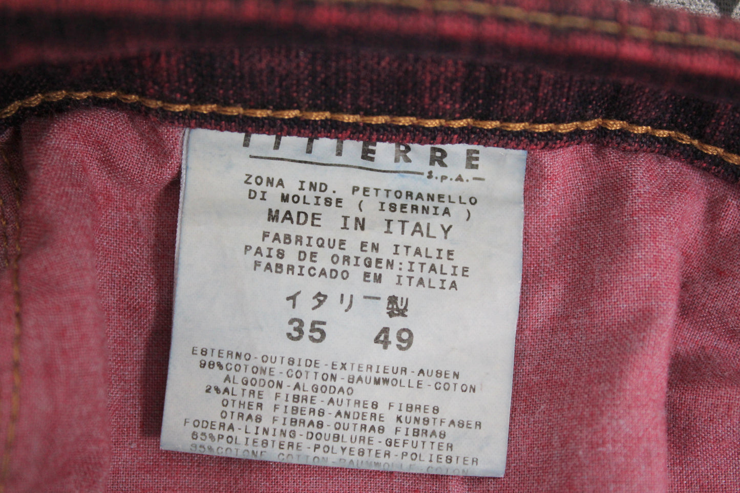 VINTAGE JUST CAVALLI BURGUNDY BOOT CUT JEANS W 34" x L 32"
