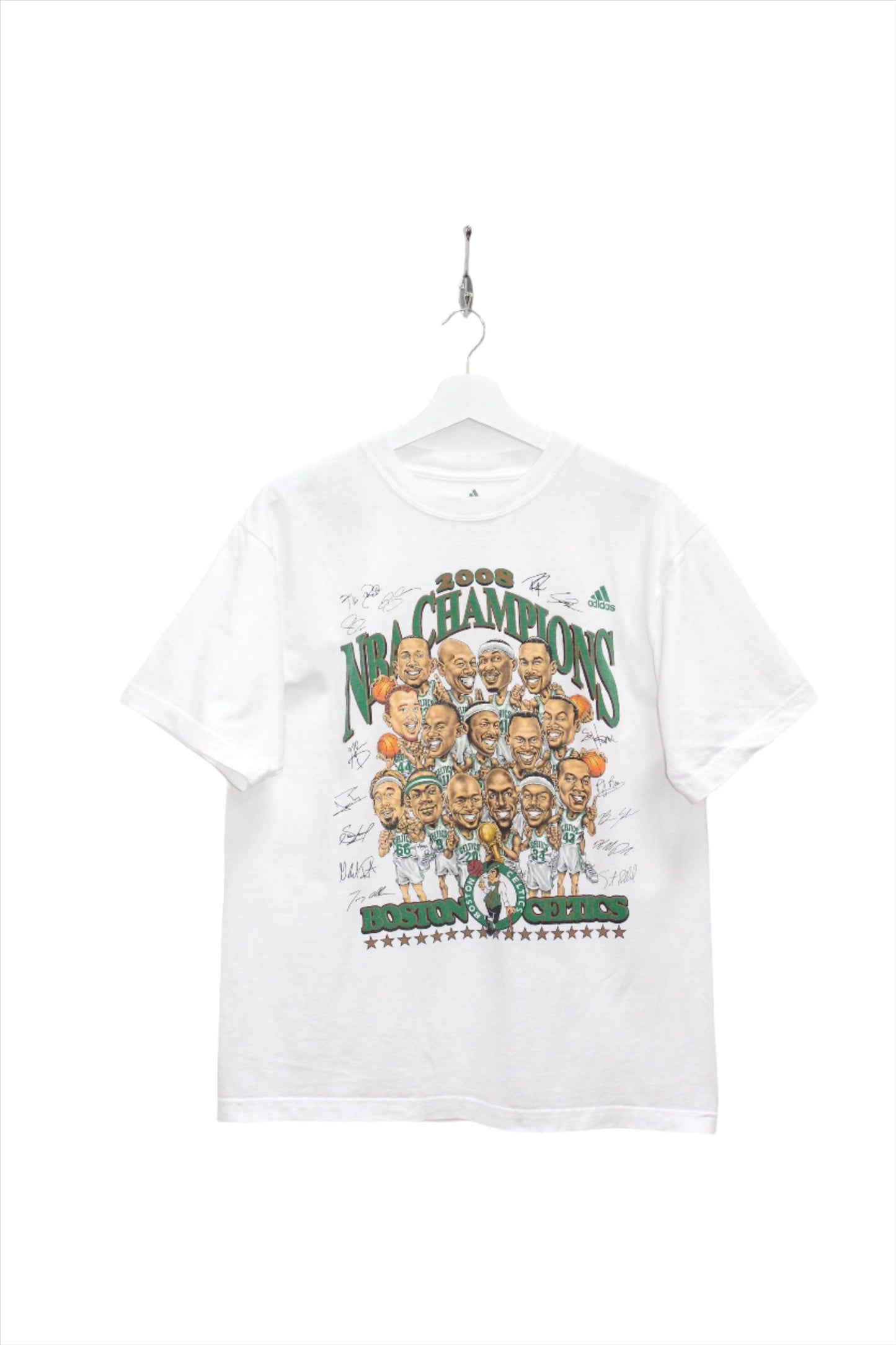 ADIDAS BOSTON CELTICS NBA CHAMPIONS 2008 SIGNED T-SHIRT MEDIUM