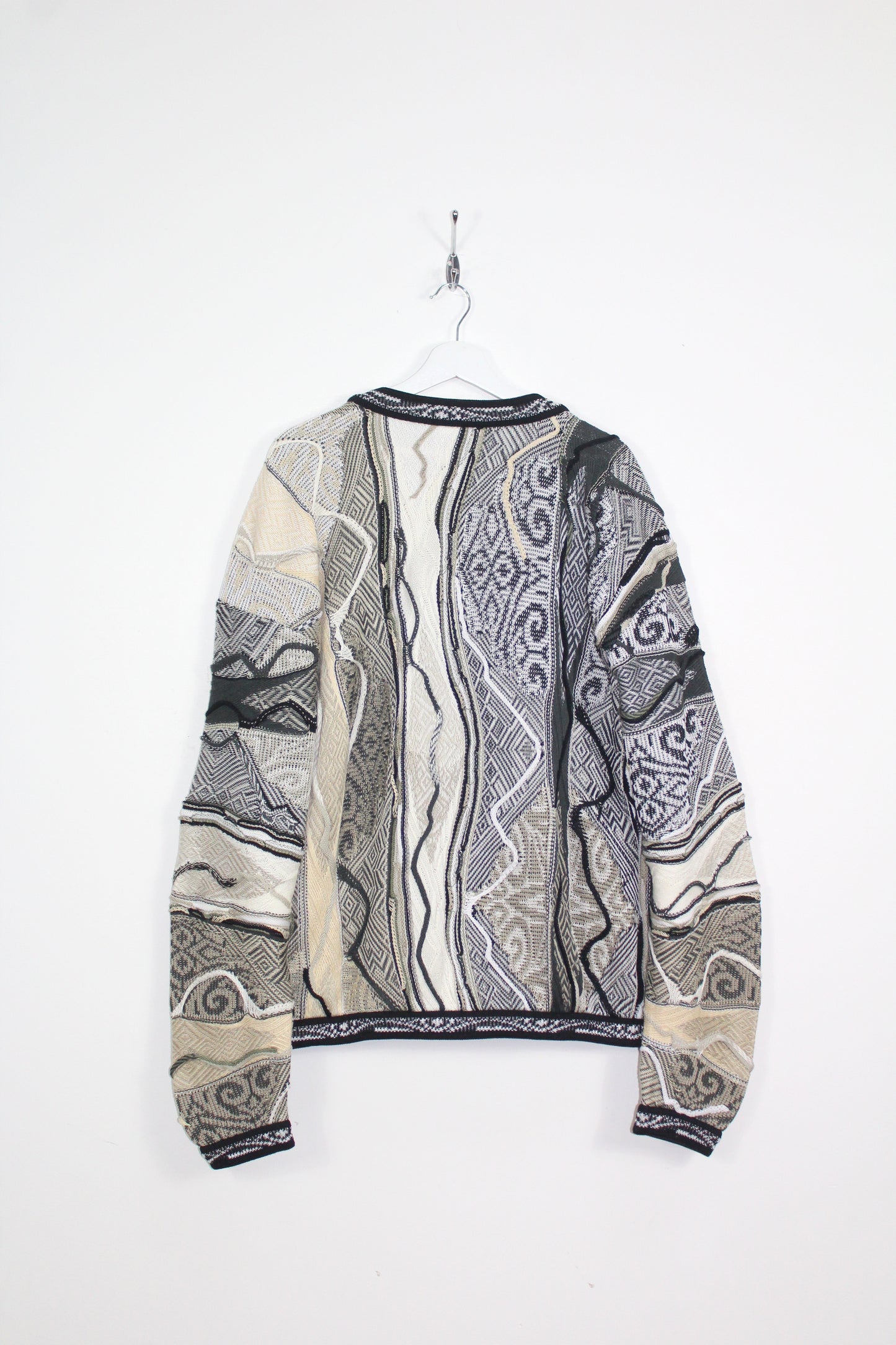 COOGI 90'S VINTAGE 3D KNITWEAR COTTON CARDIGAN XXL