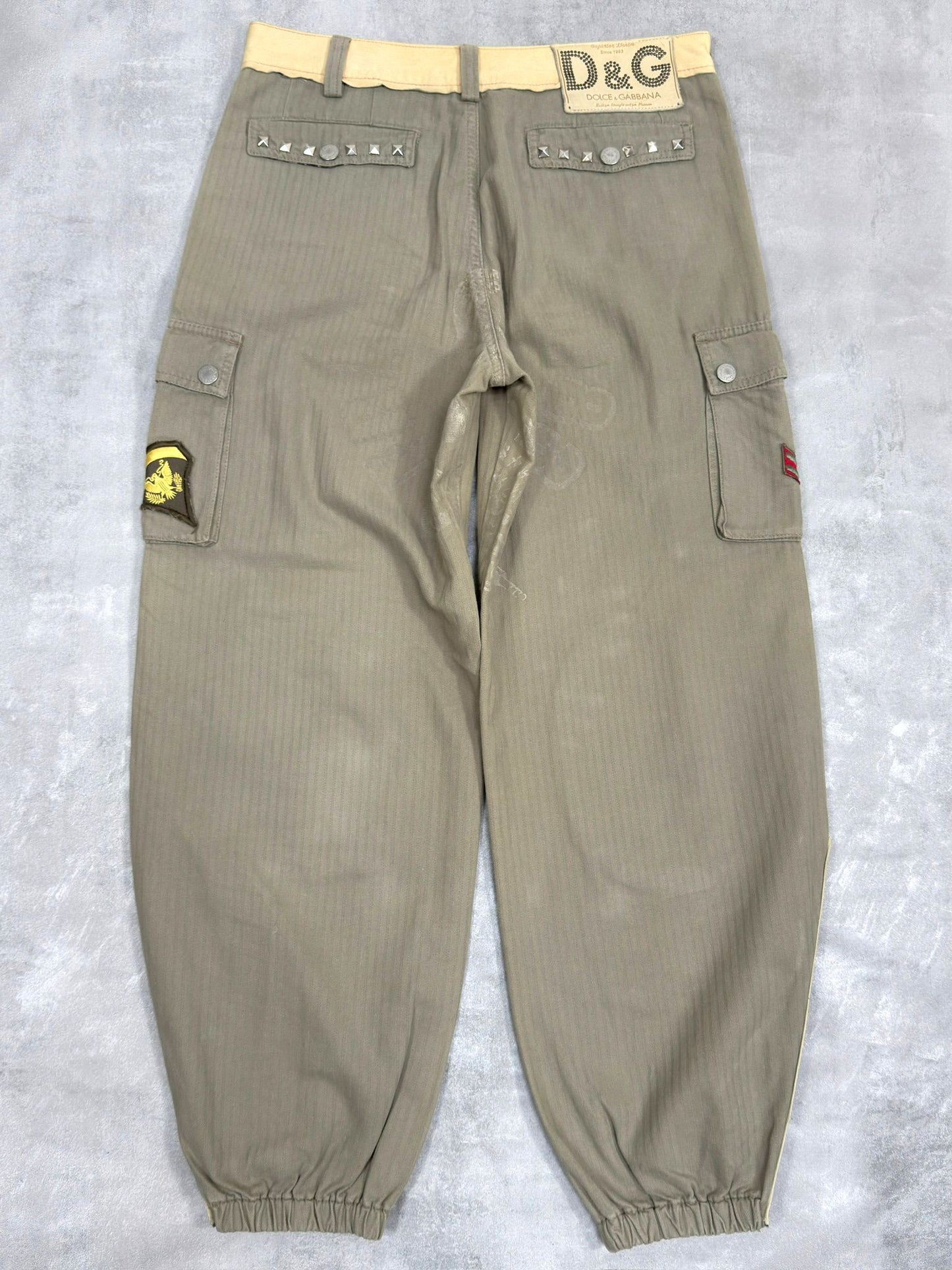VINTAGE DOLCE & GABBANA SS 2003 CARGO TROUSERS W 30" X L 29"