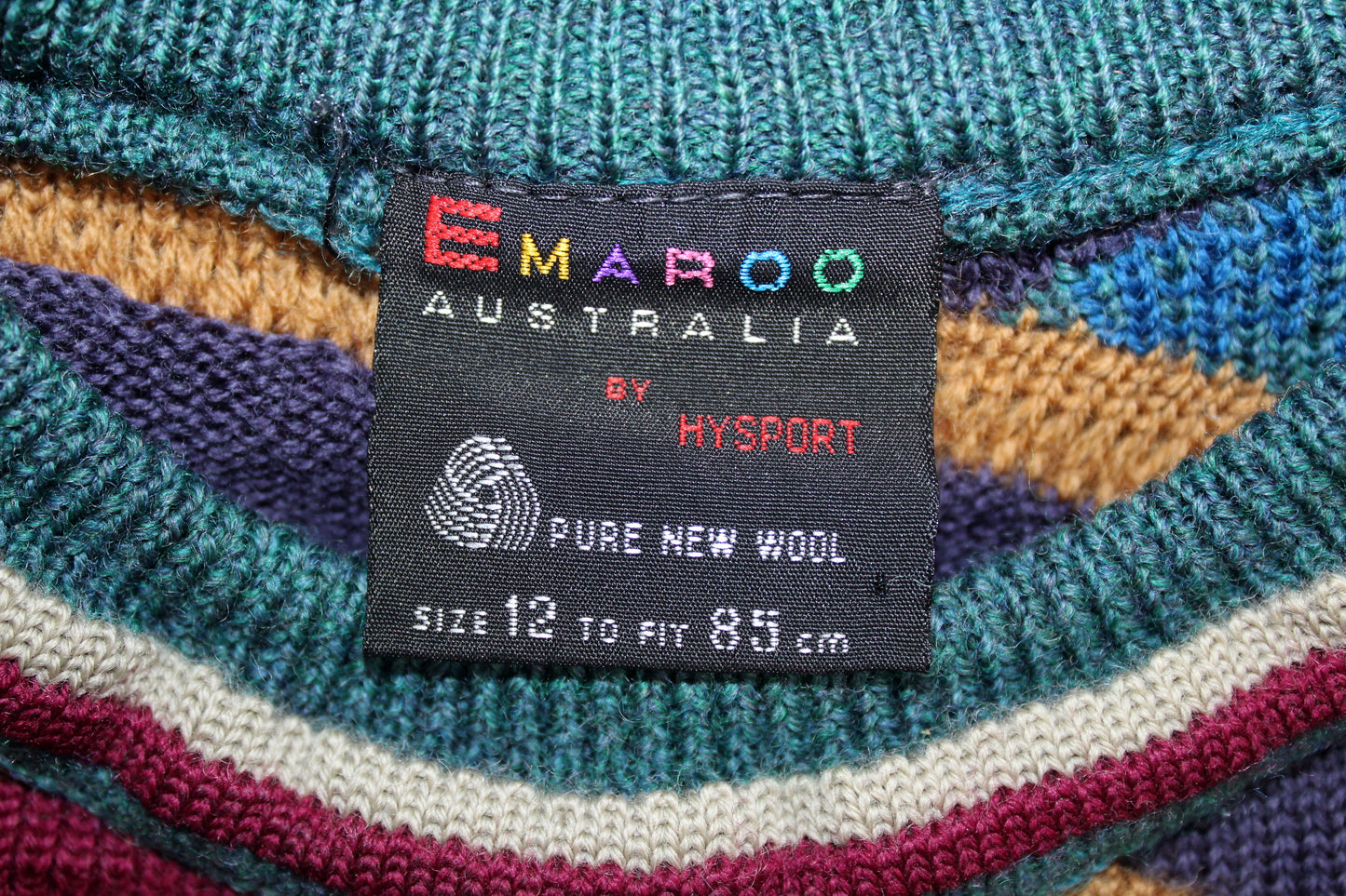 EMAROO AUSTRALIA 90'S VINTAGE 3D KNIT WOOL SWEATSHIRT MEDIUM (WOMEN'S)