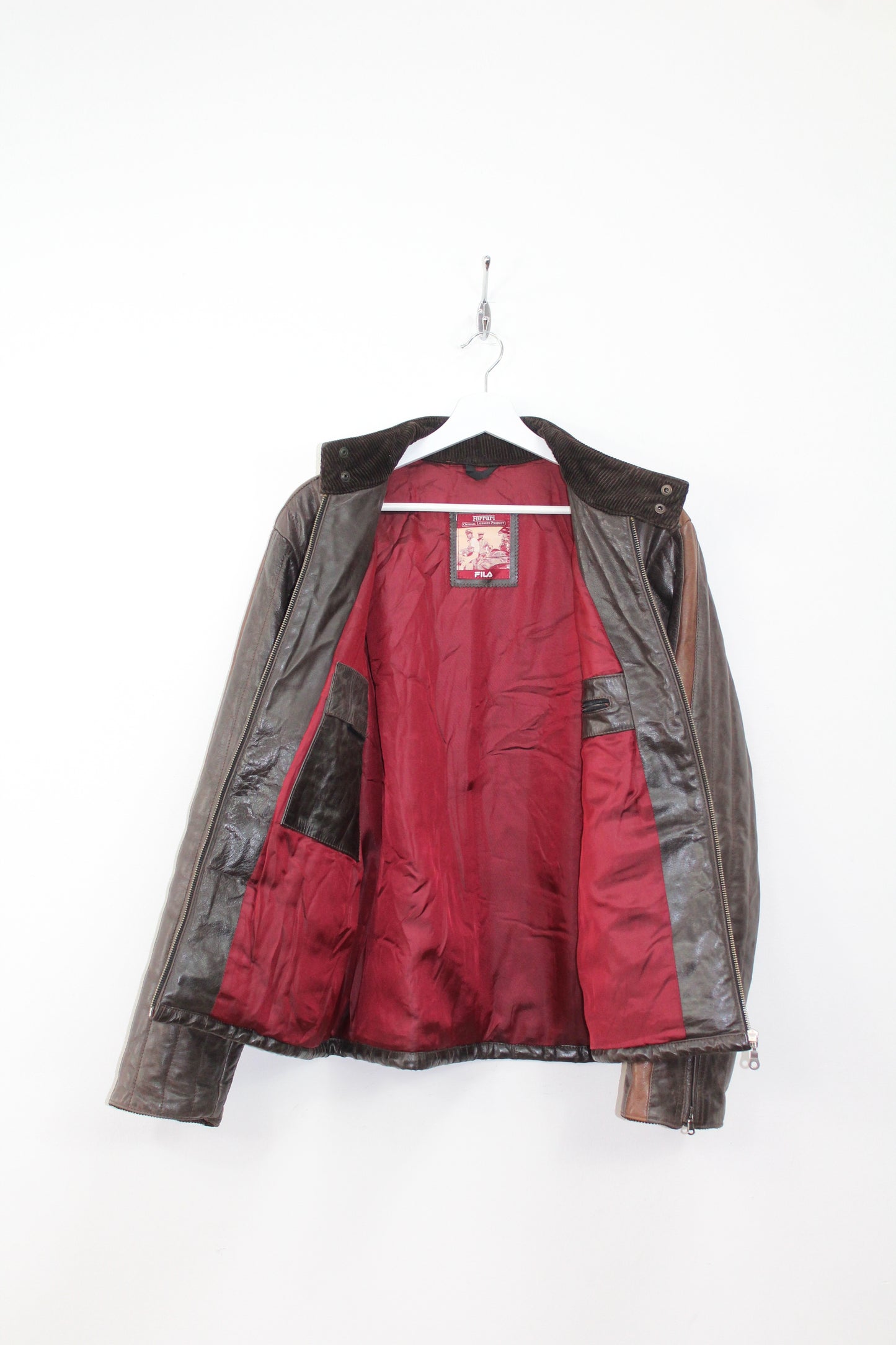 FILA x FERRARI 90'S VINTAGE LEATHER JACKET MEDIUM