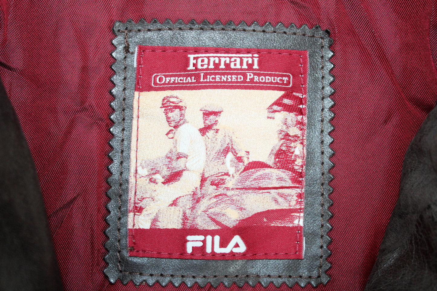 FILA x FERRARI 90'S VINTAGE LEATHER JACKET MEDIUM