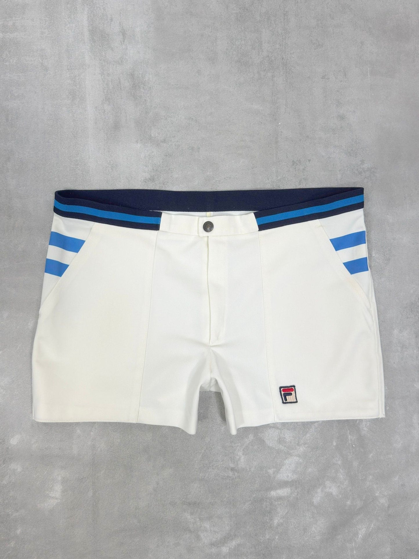 FILA OG VINTAGE MIVVI VILAS WIMBLEDON 1978 TENNIS POLO SHORTS LARGE