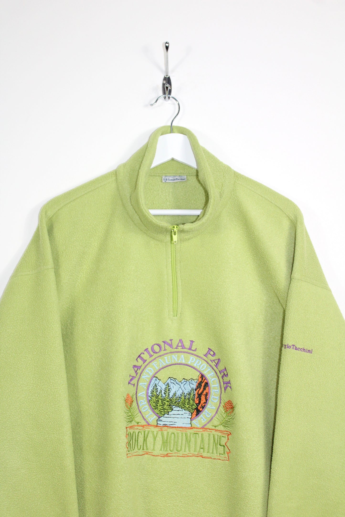 SERGIO TACCHINI 90'S VINTAGE ROCKY MOUNTAINS SCENE FLEECE SWEATSHIRT XL