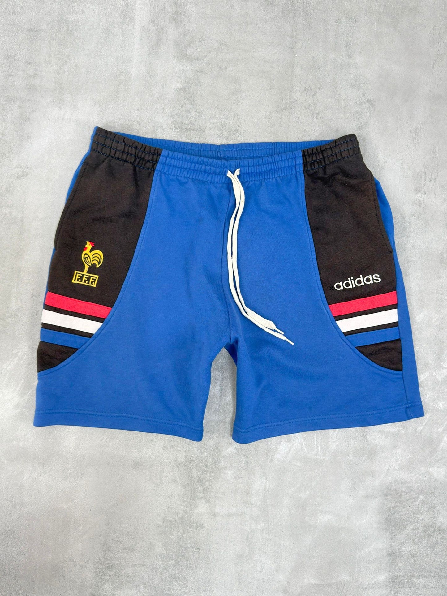 ADIDAS VINTAGE FRANCE EURO 1996 TRAINING SWEAT SHORTS LARGE