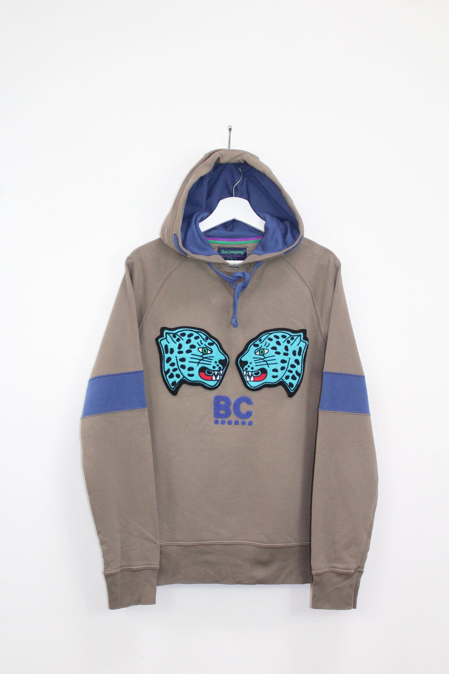 BEST COMPANY EMBROIDERED JAGUAR HOODIE SWEATSHIRT LARGE