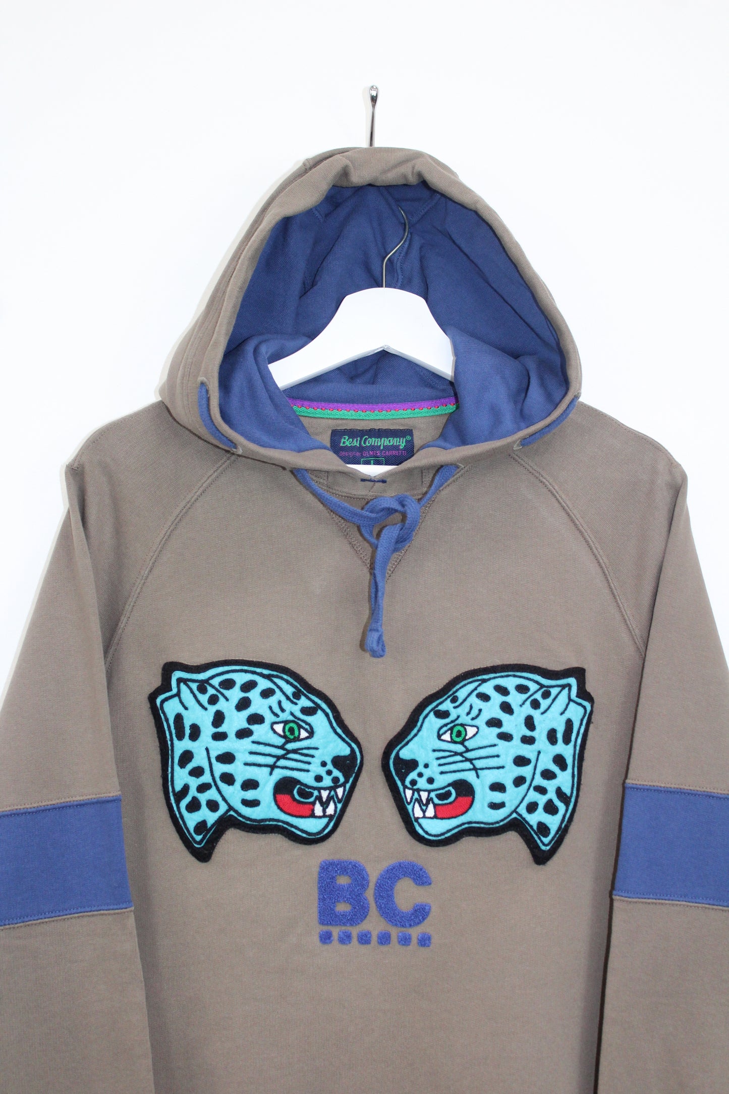 BEST COMPANY EMBROIDERED JAGUAR HOODIE SWEATSHIRT LARGE