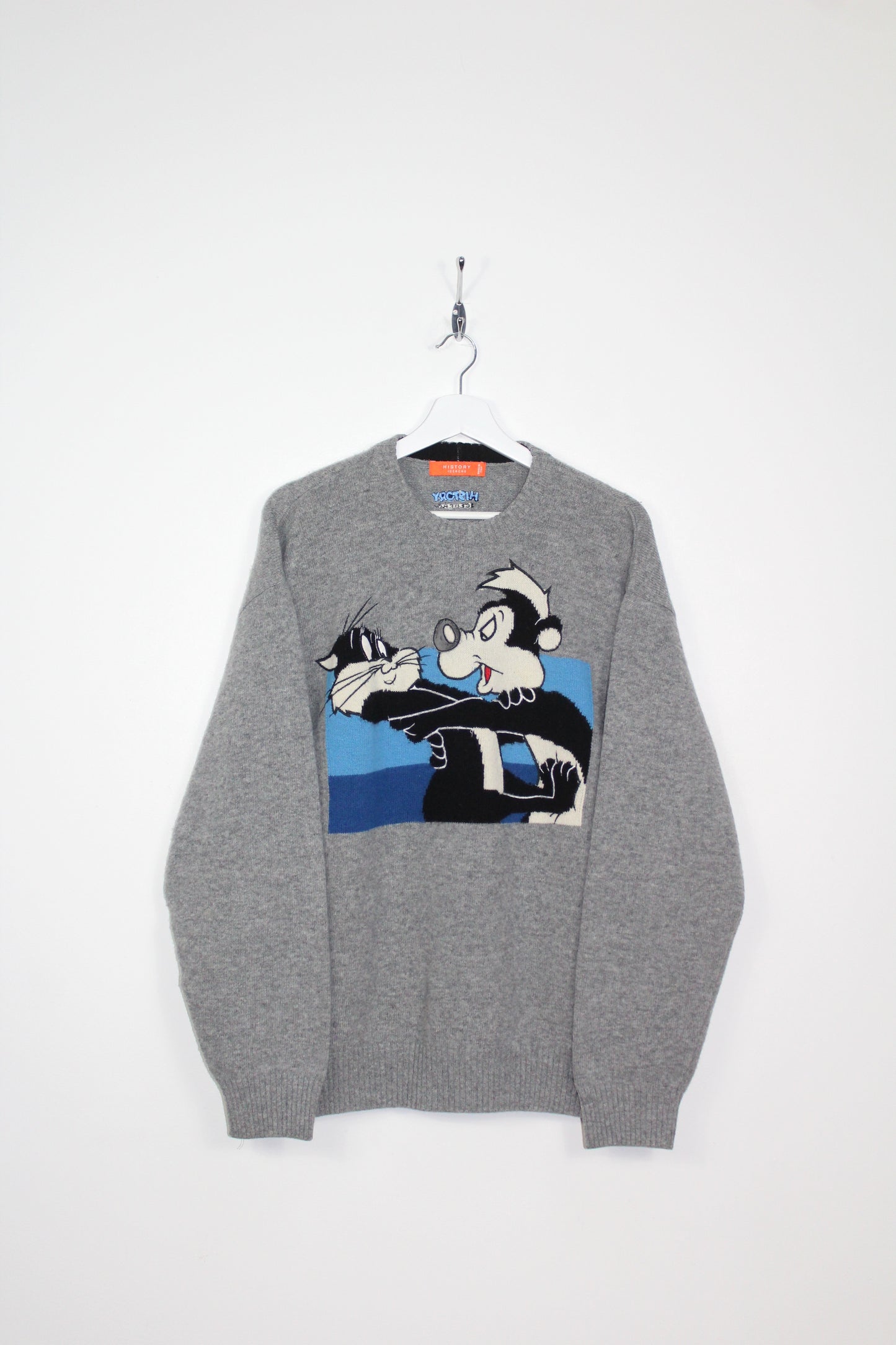 ICEBERG HISTORY x LOONEY TUNES VINTAGE "PEPE' LE PEW & PENELOPE" WOOL SWEATSHIRT LARGE