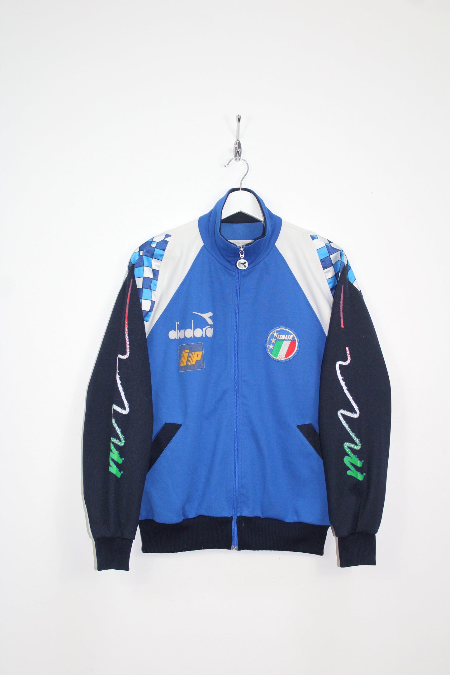 ITALY WORLD CUP 1990 VINTAGE DIADORA PLAYER ISSUE TRACKSUIT TOP JACKET MEDIUM