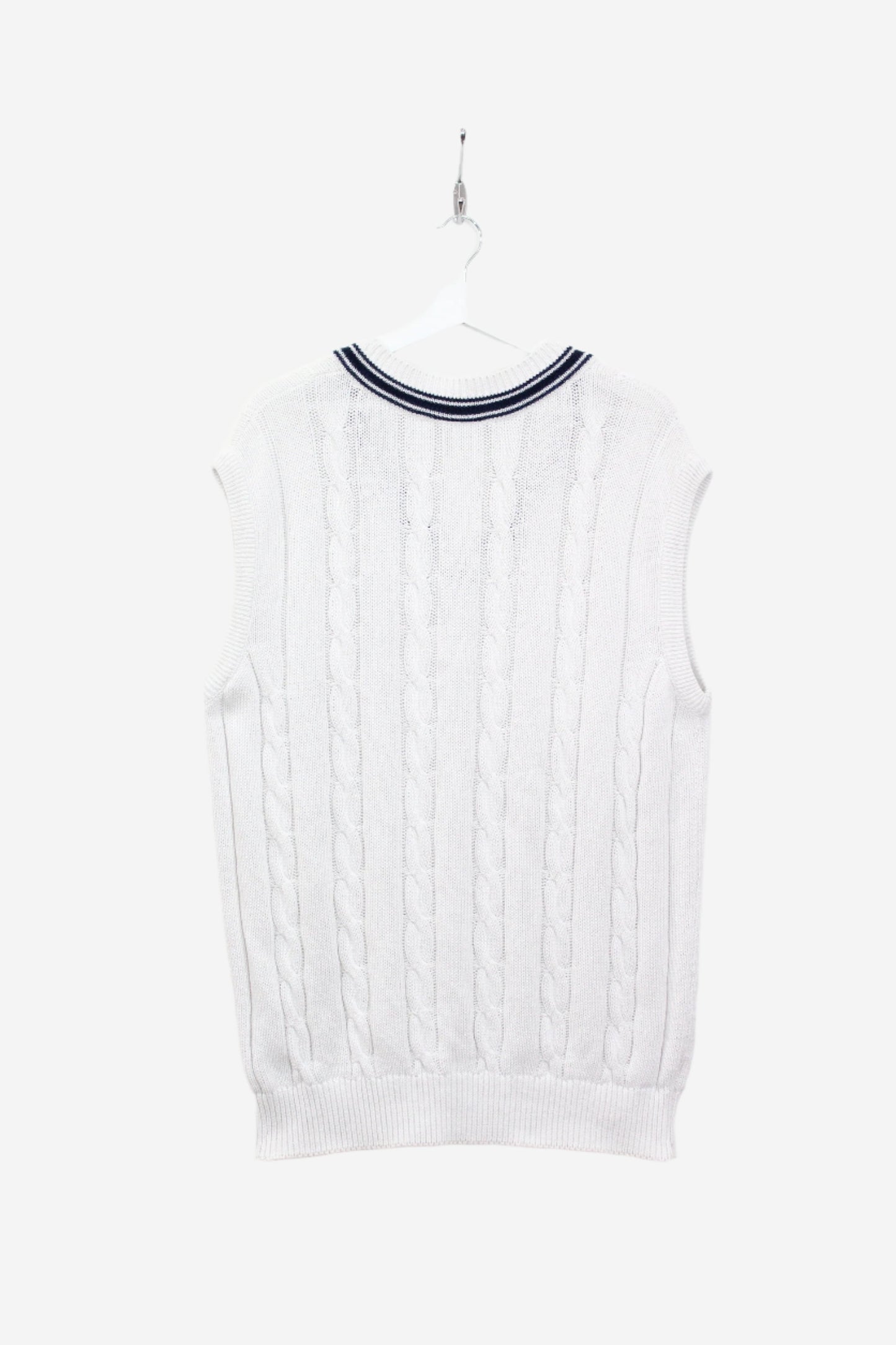 LACOSTE VINTAGE LACOSTE SPORT SLEEVELESS CABLE KNIT JUMPER XL