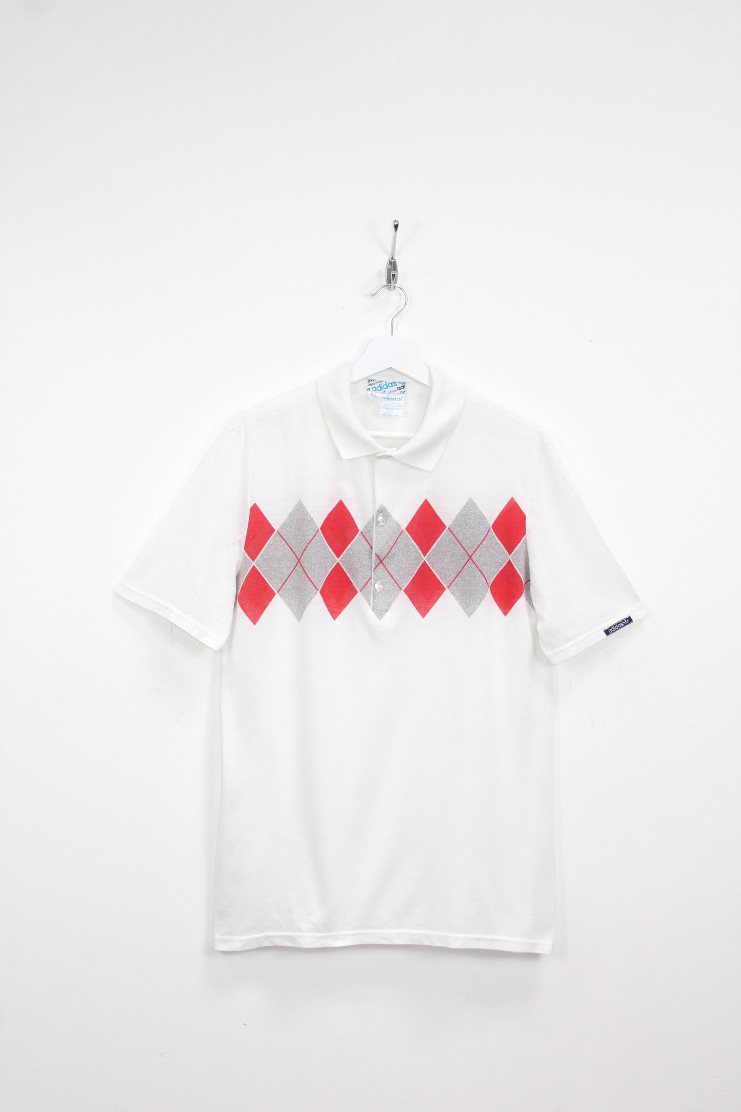 ADIDAS VINTAGE IVAN LENDL ARGYLE DIAMONDS 1982 TENNIS POLO SHIRT LARGE