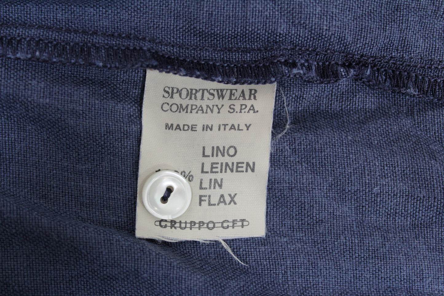 STONE ISLAND MARINA 90'S VINTAGE SPELL OUT SHORT SLEEVE BUTTON DOWN LINO FLAX SHIRT LARGE