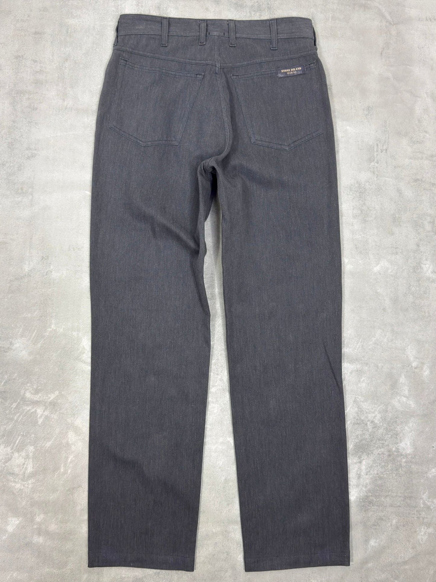 VINTAGE STONE ISLAND MARINA AW 1997 STRAIGHT LEG COTTON TROUSERS W 30" x L 30"
