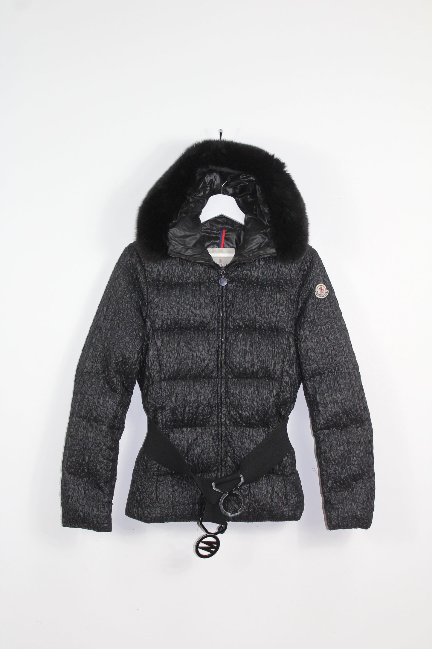 MONCLER VINTAGE FUR TRIM PUFFER DOWN JACKET MEDIUM