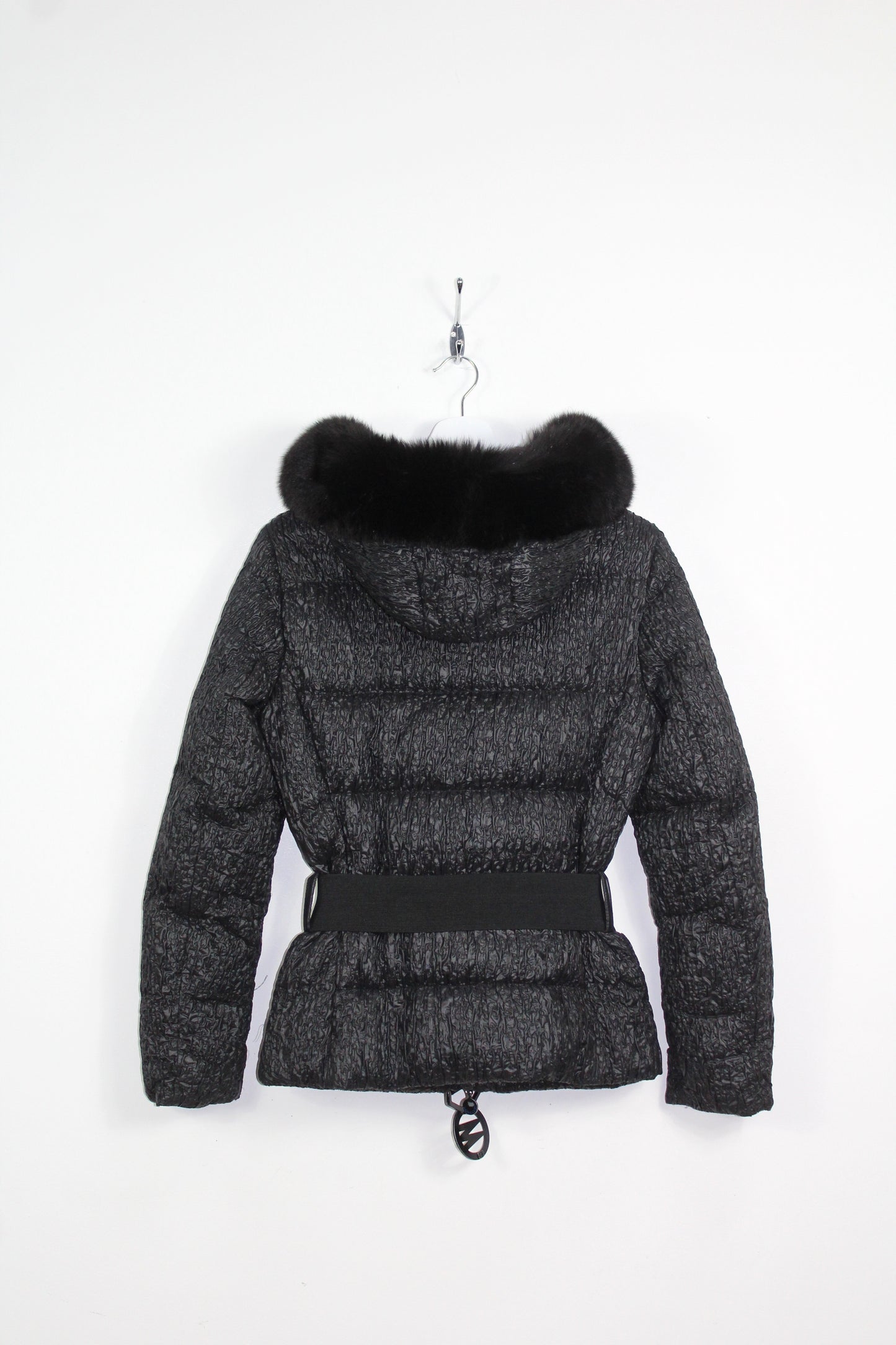 MONCLER VINTAGE FUR TRIM PUFFER DOWN JACKET MEDIUM