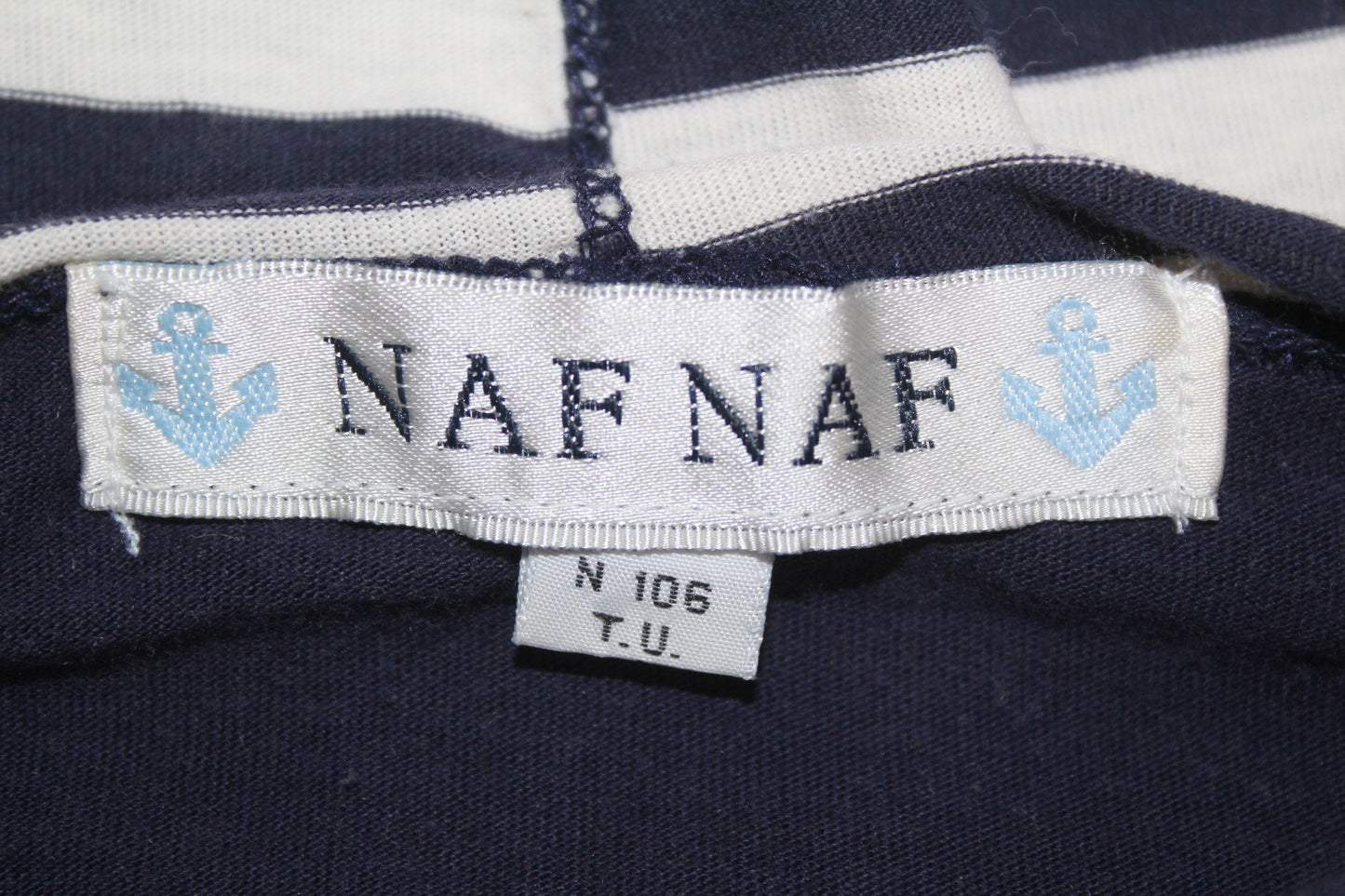 VINTAGE NAF NAF LONG SLEEVE HOODIE T-SHIRT LARGE