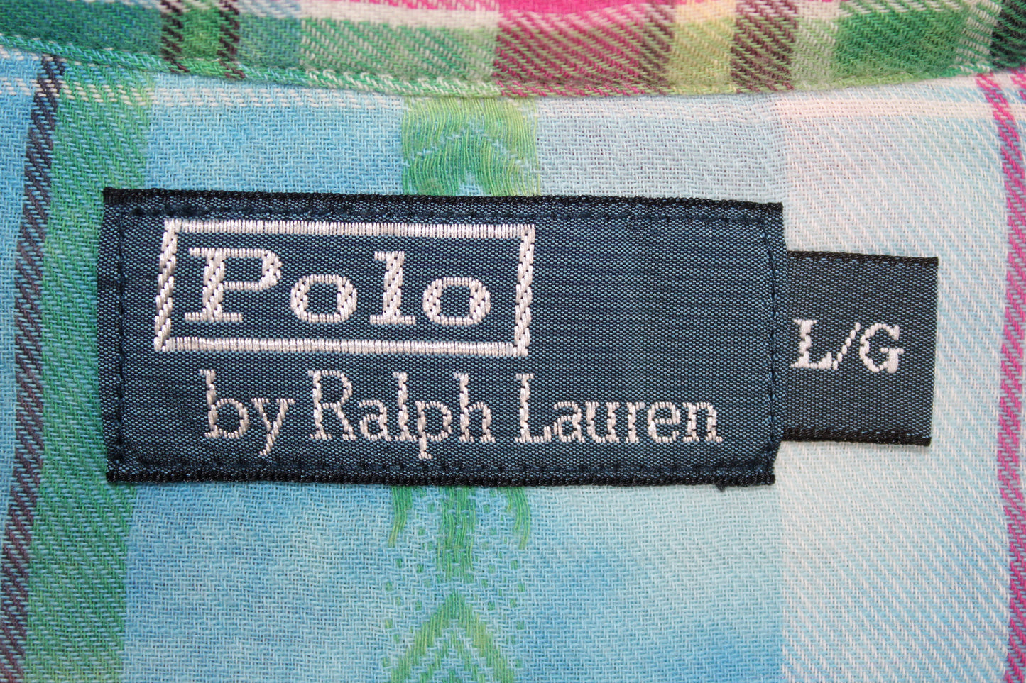 POLO RALPH LAUREN 90'S VINTAGE LONG SLEEVE CHECKED SHIRT LARGE