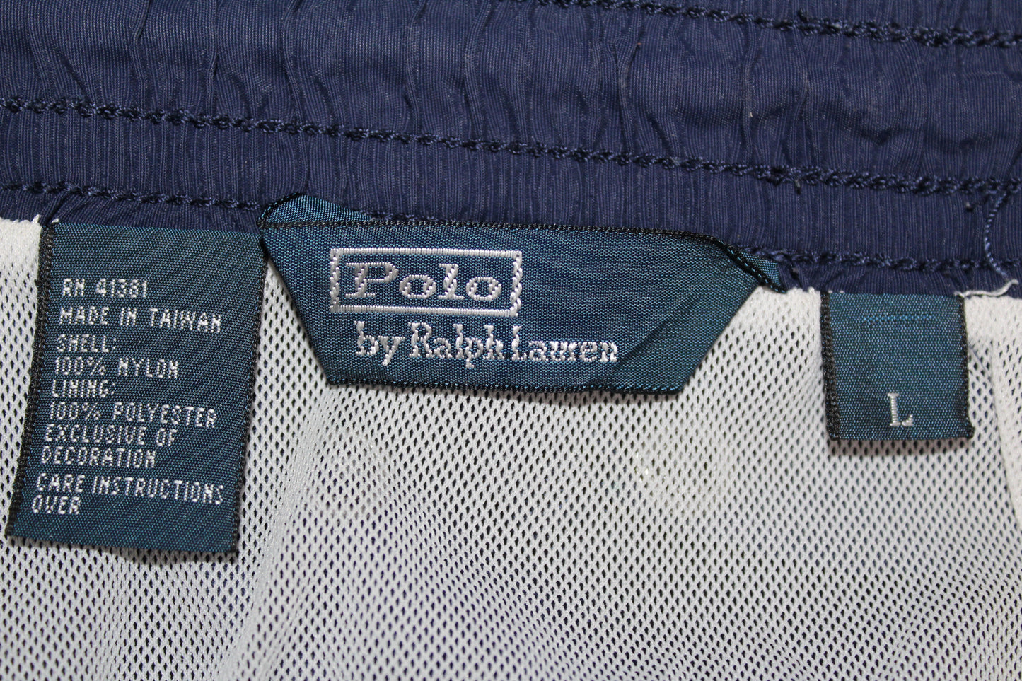 VINTAGE POLO RALPH LAUREN NYLON SWIM SHORTS LARGE