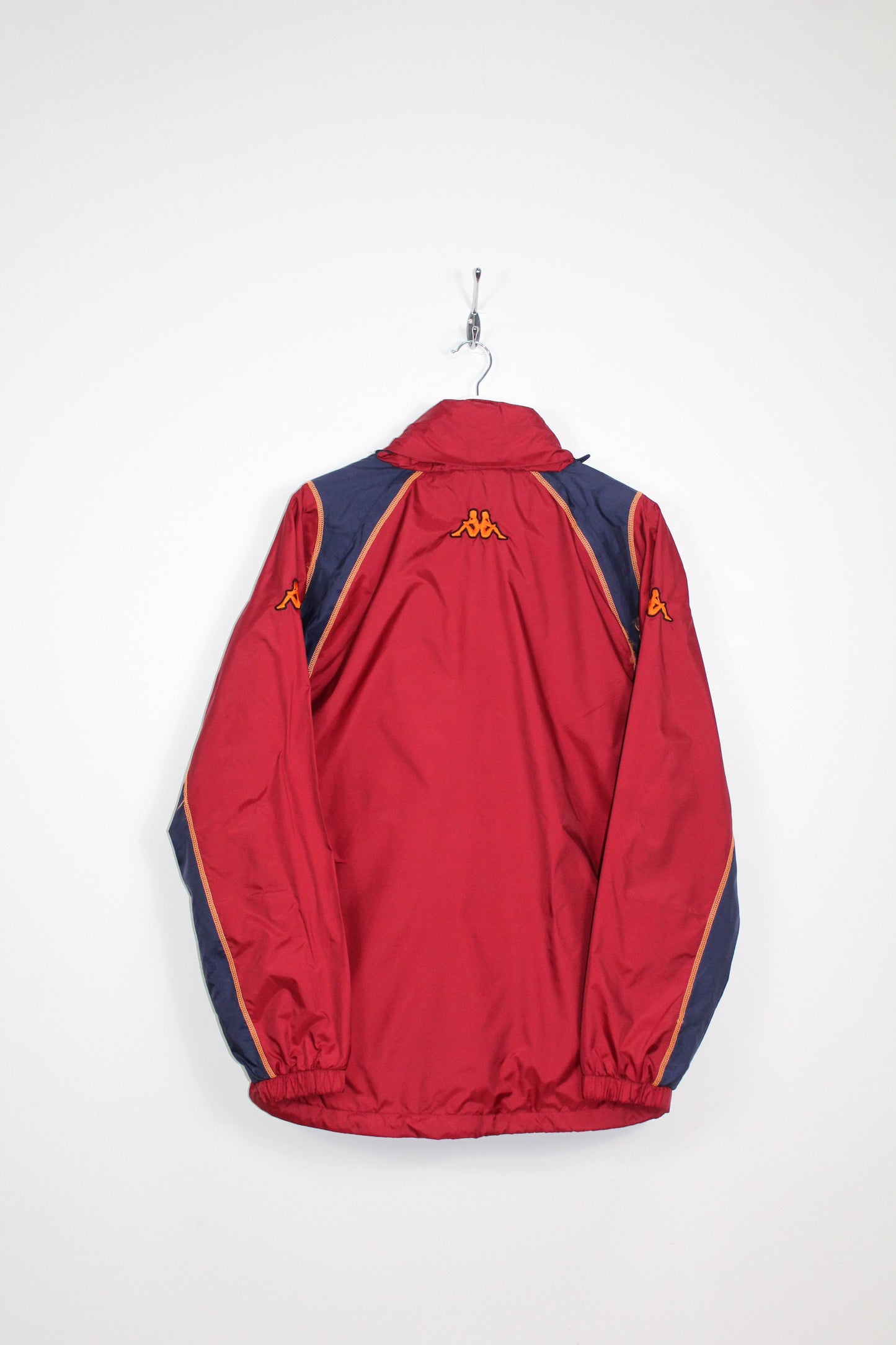AS ROMA 2002-03 VINTAGE KAPPA HOODED TRACKSUIT TOP RAIN JACKET LARGE