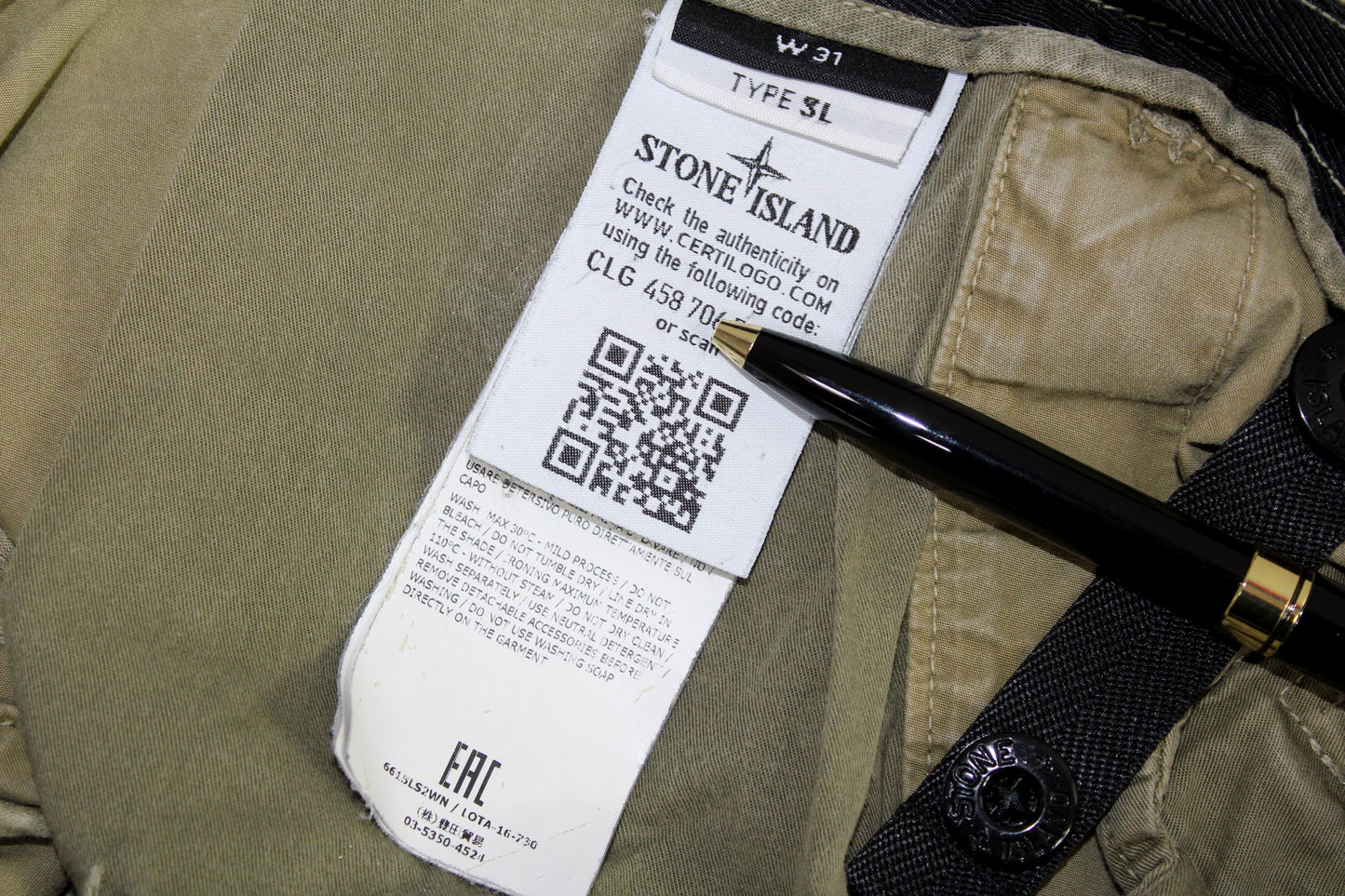 STONE ISLAND SS 2017 TYPE SL BERMUDA CARGO SHORTS W 32" MEDIUM