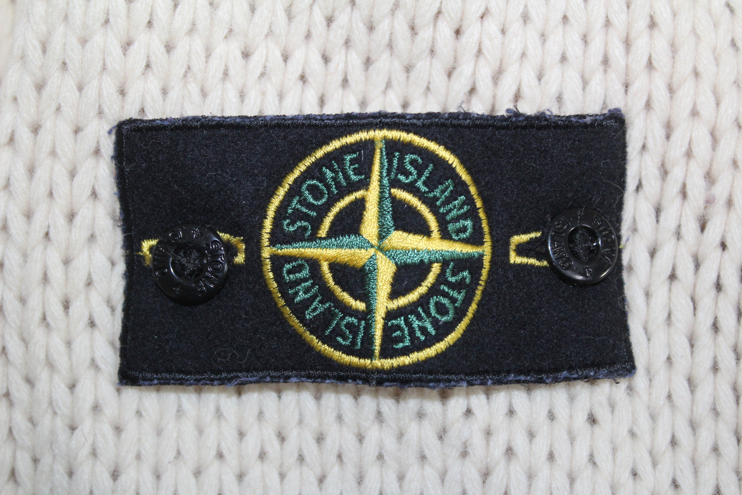 VINTAGE STONE ISLAND AW 1988 WOOL KNIT ZIP UP JUMPER MEDIUM