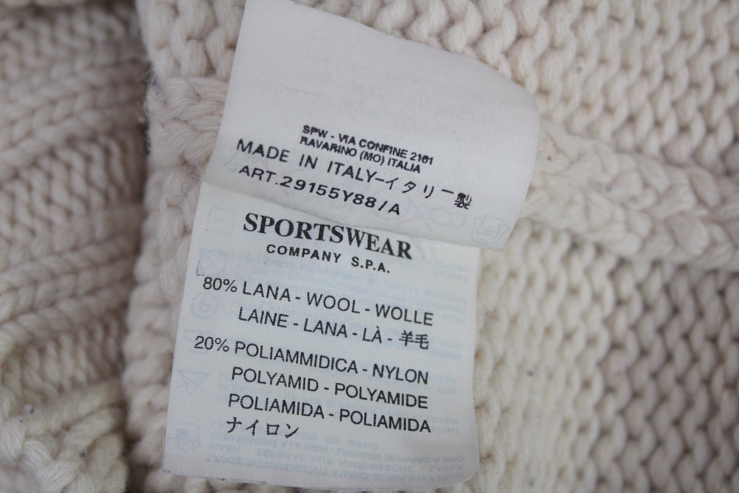 VINTAGE STONE ISLAND AW 1988 WOOL KNIT ZIP UP JUMPER MEDIUM