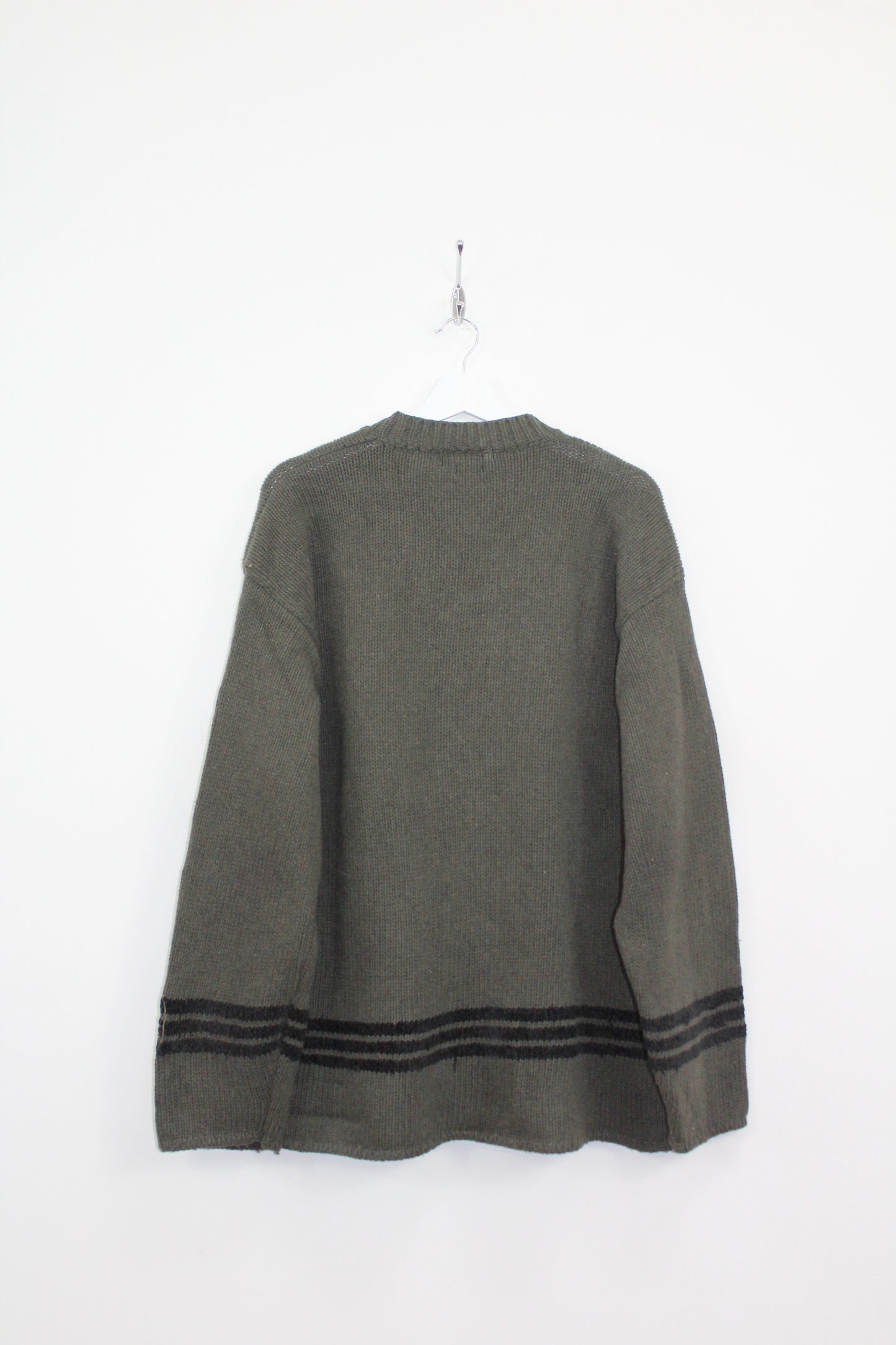 VINTAGE STONE ISLAND AW 1997 COMPASS LOGO KNIT WOOL JUMPER XL