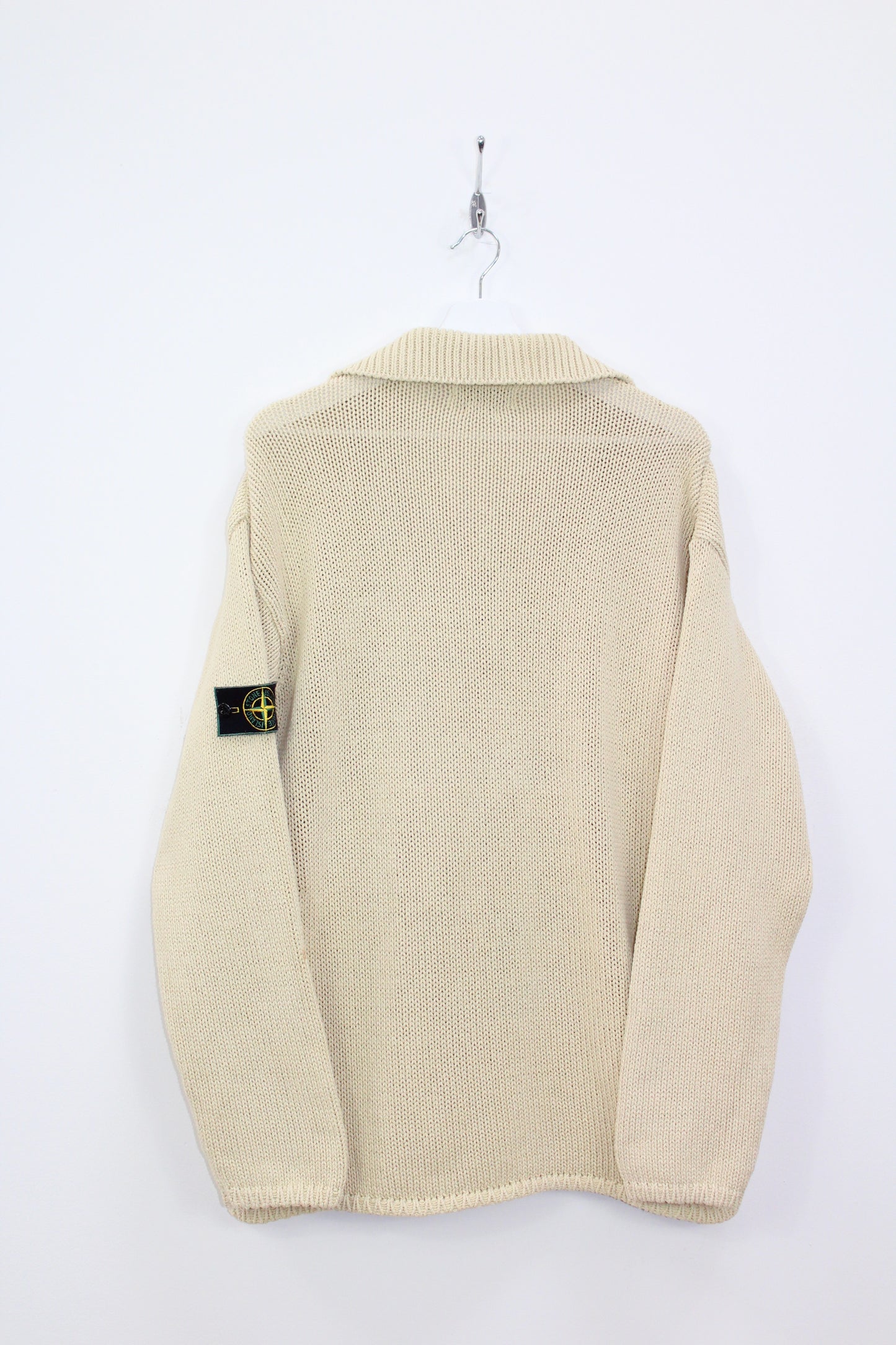 VINTAGE STONE ISLAND SS 1998 KNITTED HEAVY COTTON JUMPER LARGE