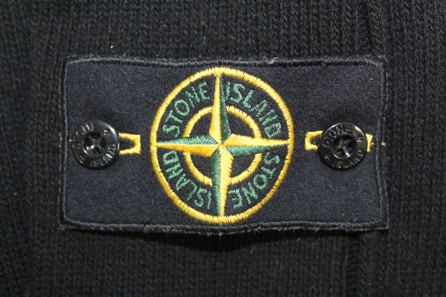 STONE ISLAND AW 2008 1/4 ZIP-BUTTONS WOOL KNIT SWEATSHIRT MEDIUM