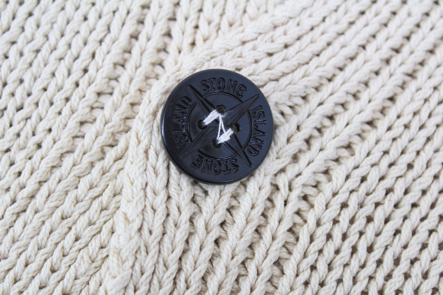 VINTAGE STONE ISLAND SS 1998 KNITTED HEAVY COTTON JUMPER LARGE