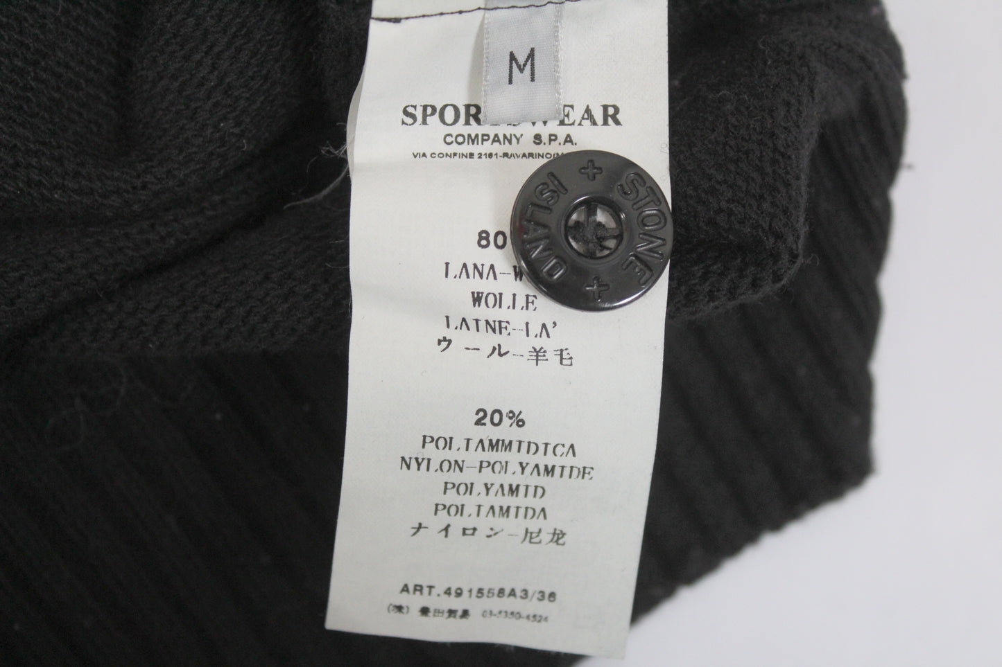 STONE ISLAND AW 2008 1/4 ZIP-BUTTONS WOOL KNIT SWEATSHIRT MEDIUM
