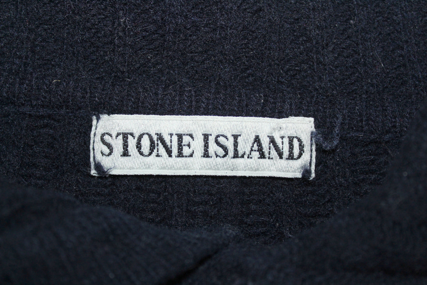 STONE ISLAND 90'S VINTAGE BUTTONED ROLL NECK KNIT WOOL JUMPER XL