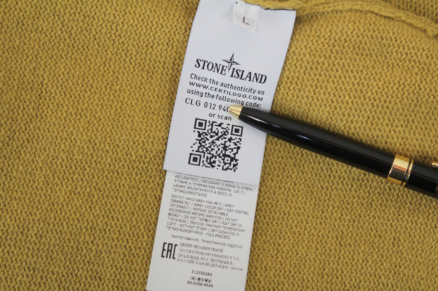 STONE ISLAND AW 2019 WOOL KNIT JUMPER LARGE