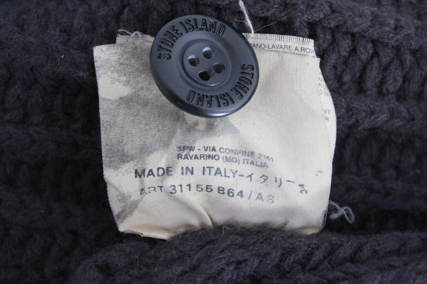 VINTAGE STONE ISLAND AW 1999 WOOL KNITTED JUMPER LARGE