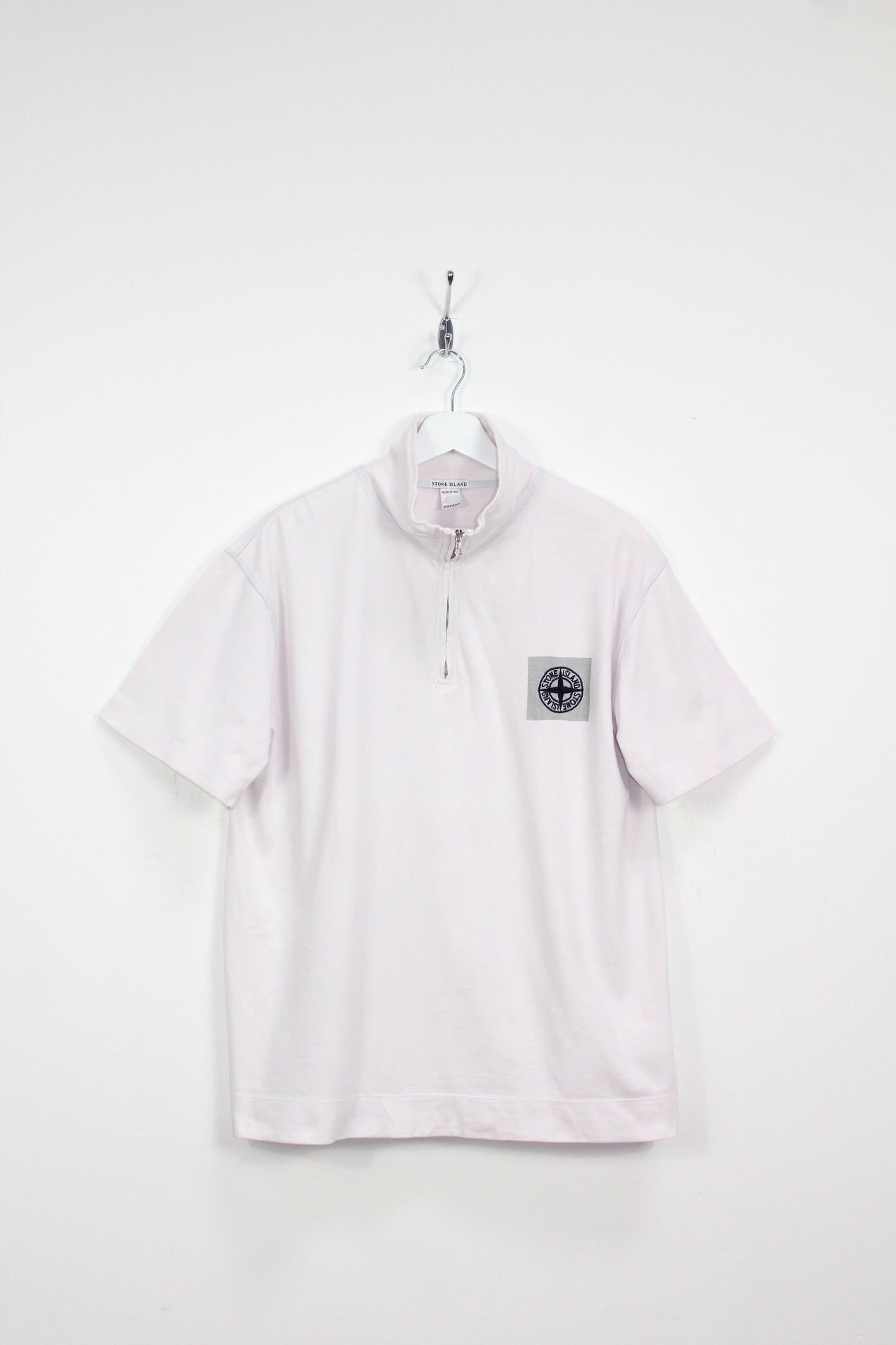 VINTAGE STONE ISLAND SS 2001 HALF ZIP COMPASS LOGO T-SHIRT LARGE