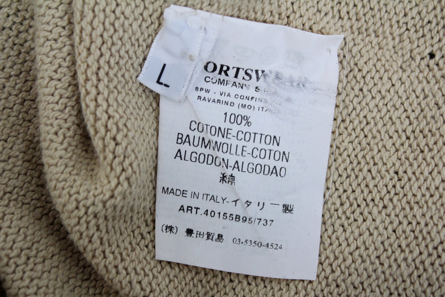 VINTAGE STONE ISLAND SS 2004 1/4 ZIP COTTON KNIT SWEATSHIRT LARGE