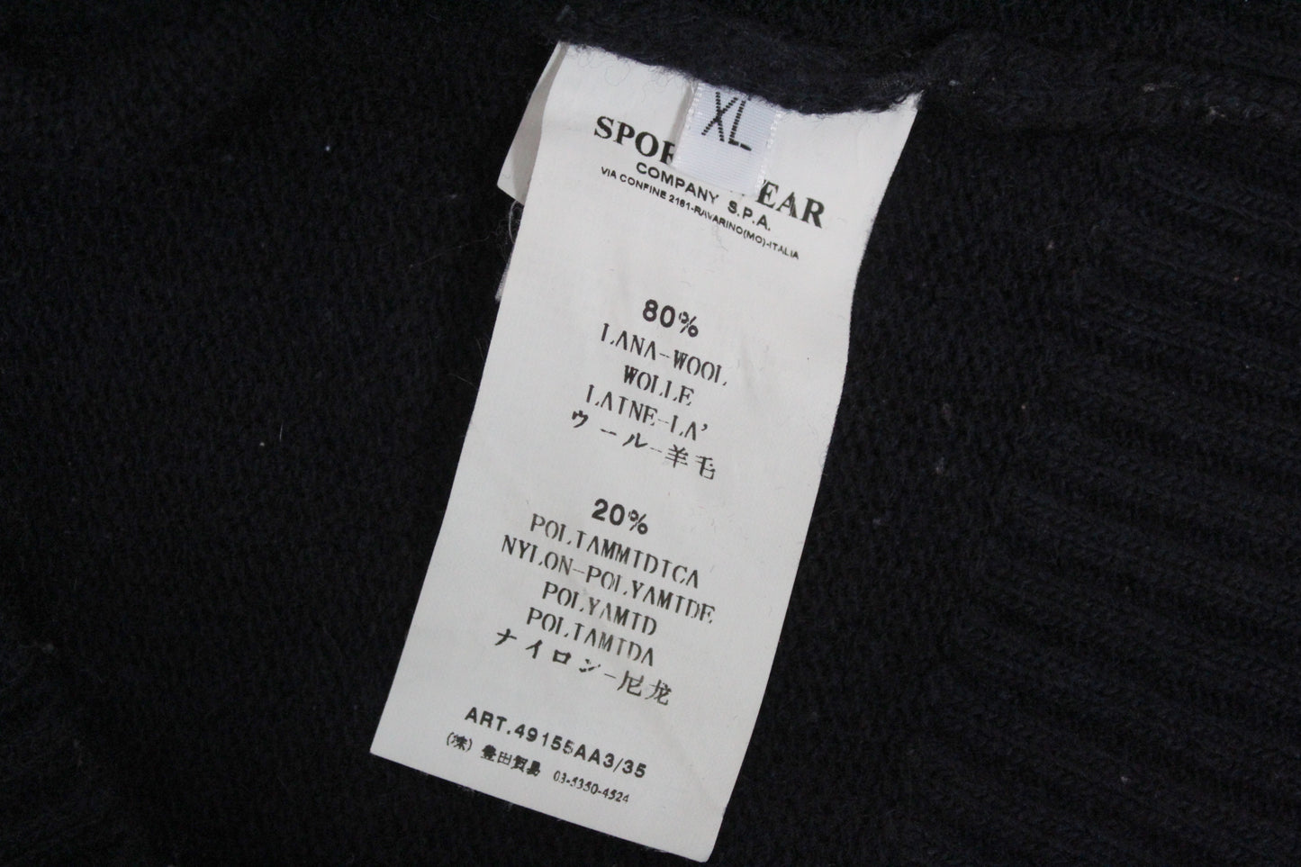 STONE ISLAND AW 2008 KNIT WOOL SWEATSHIRT XL
