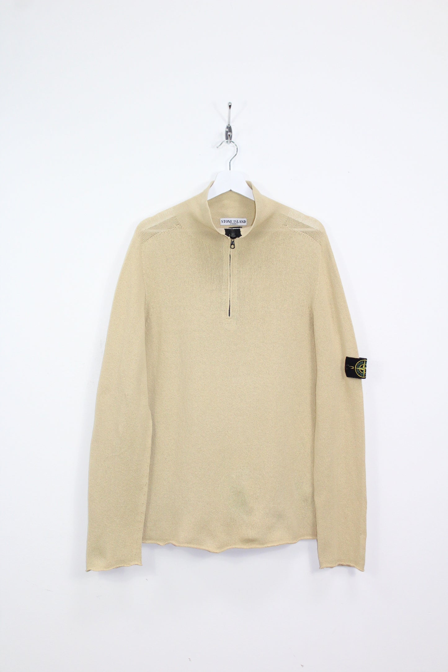 VINTAGE STONE ISLAND SS 2004 1/4 ZIP COTTON KNIT SWEATSHIRT LARGE