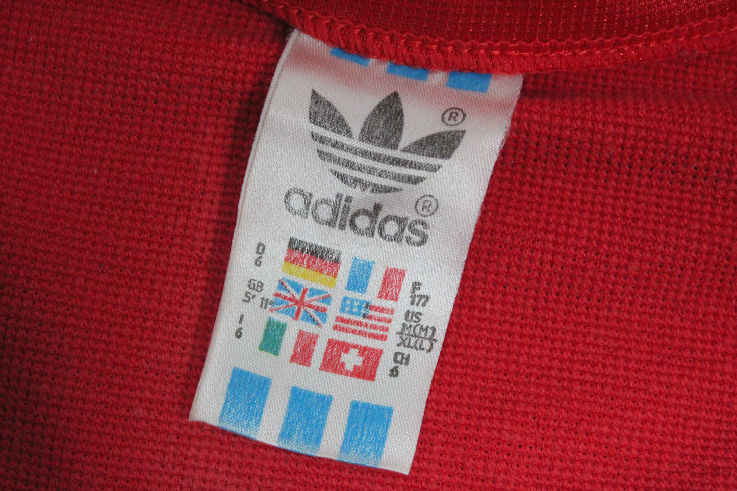 ADIDAS SWITZERLAND 80'S VINTAGE OLYMPIC GAMES RUNNING TRACKSUIT TOP JACKET LARGE