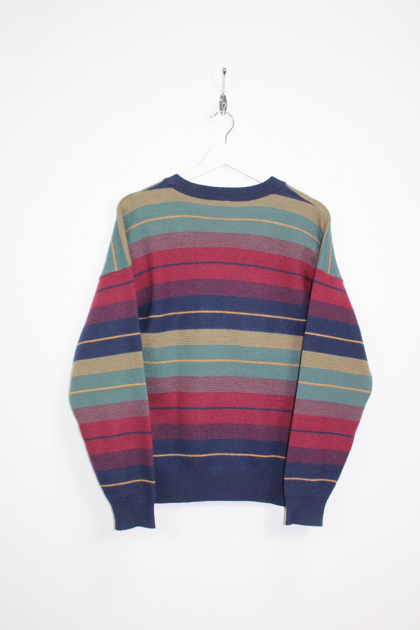 ADIDAS 80'S VINTAGE STRIPED WOOL SWEATSHIRT LARGE