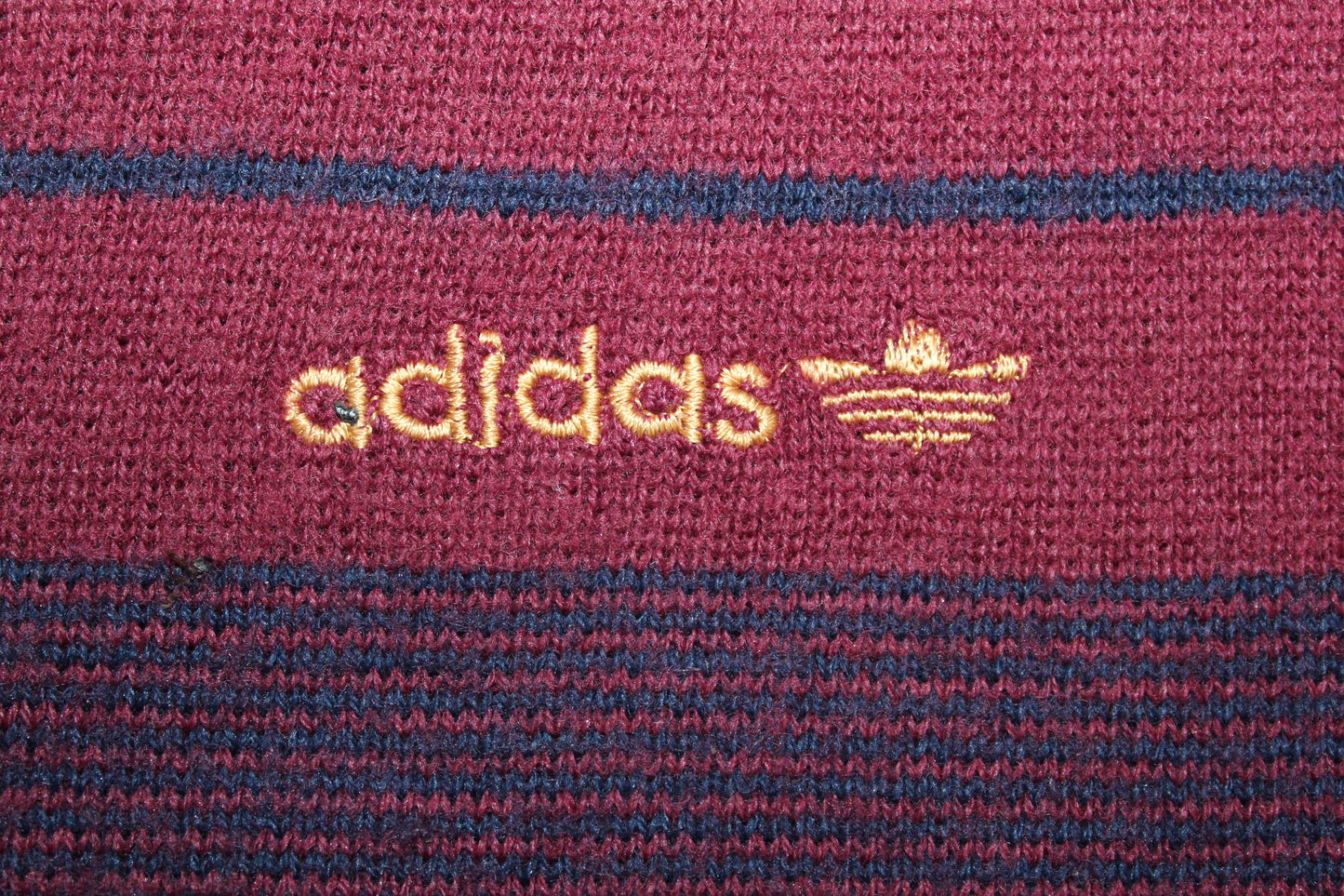 ADIDAS 80'S VINTAGE STRIPED WOOL SWEATSHIRT LARGE