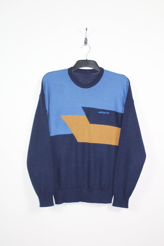 ADIDAS 80'S VINTAGE WOOL KNIT SWEATSHIRT MEDIUM