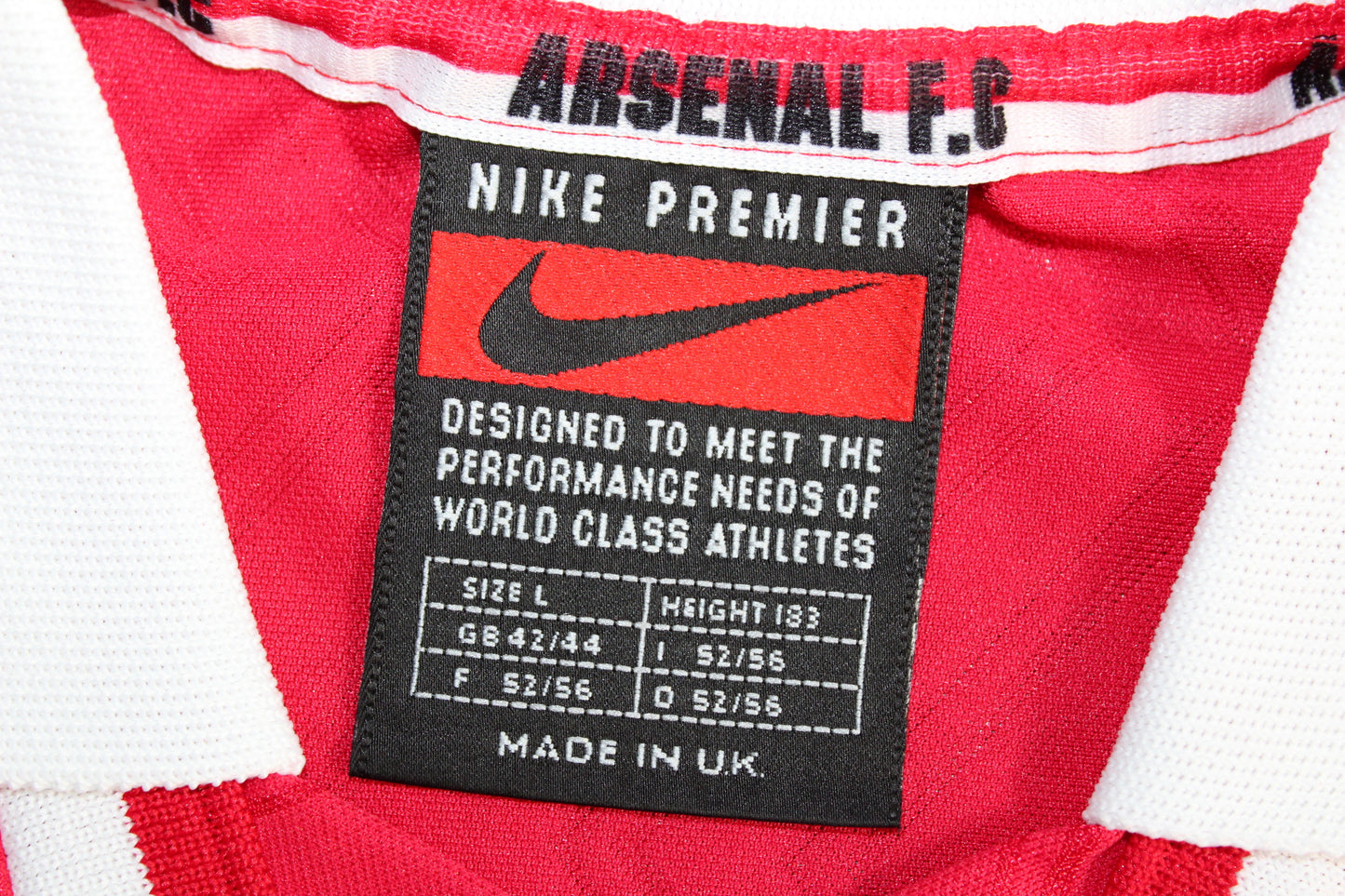 ARSENAL 1996-1997 NIKE VINTAGE HOME FOOTBALL SHIRT LARGE