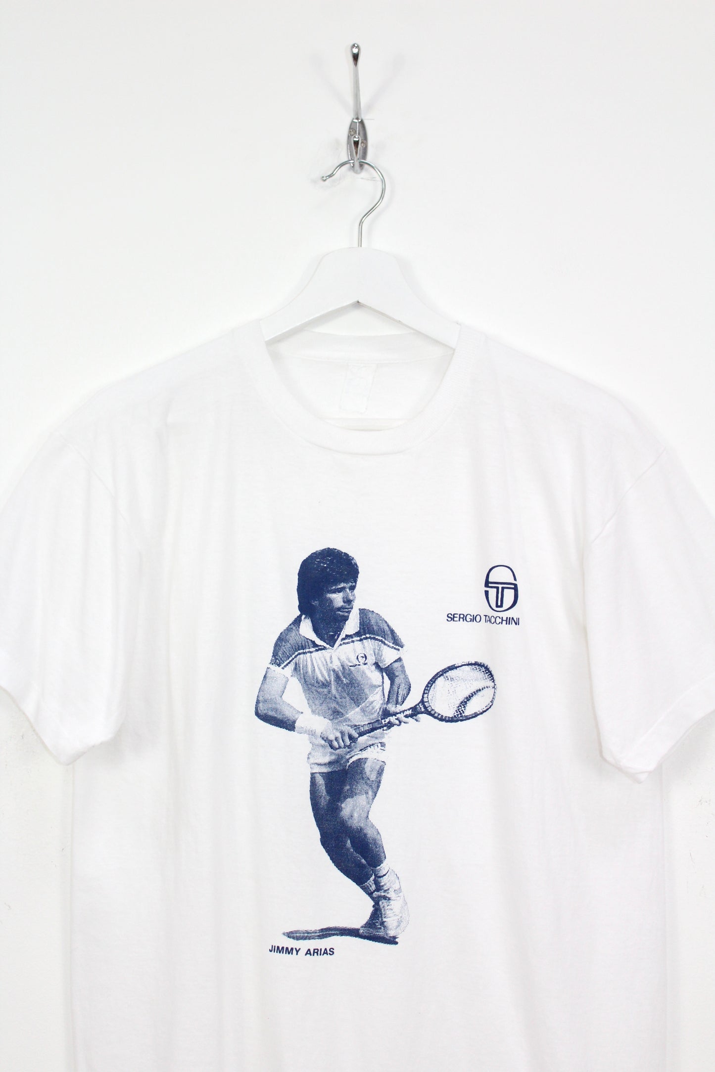 SERGIO TACCHINI 80'S VINTAGE JIMMY ARIAS TENNIS T-SHIRT MEDIUM