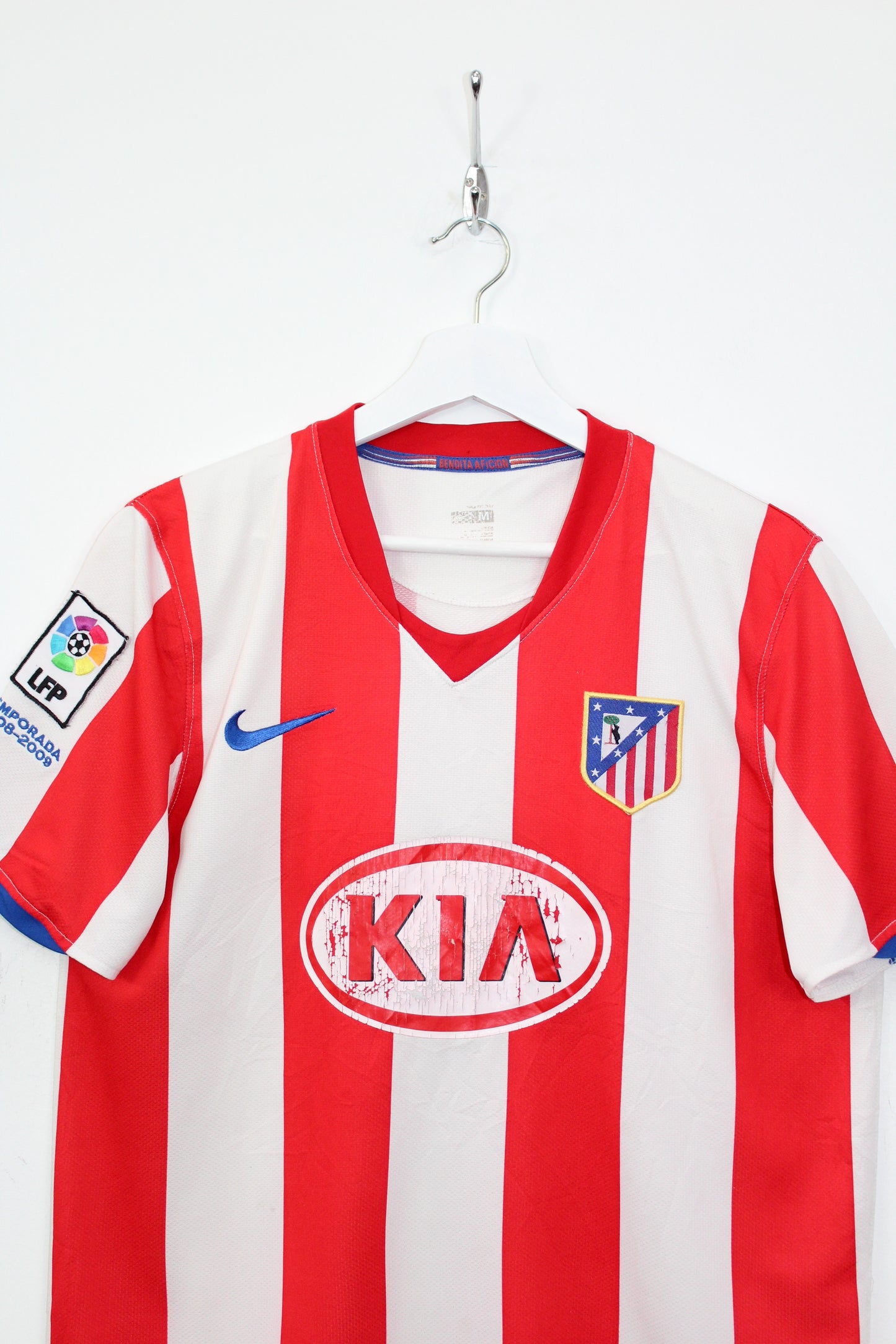 ATLETICO MADRID 2007-08 NIKE HOME FOOTBALL SHIRT MEDIUM